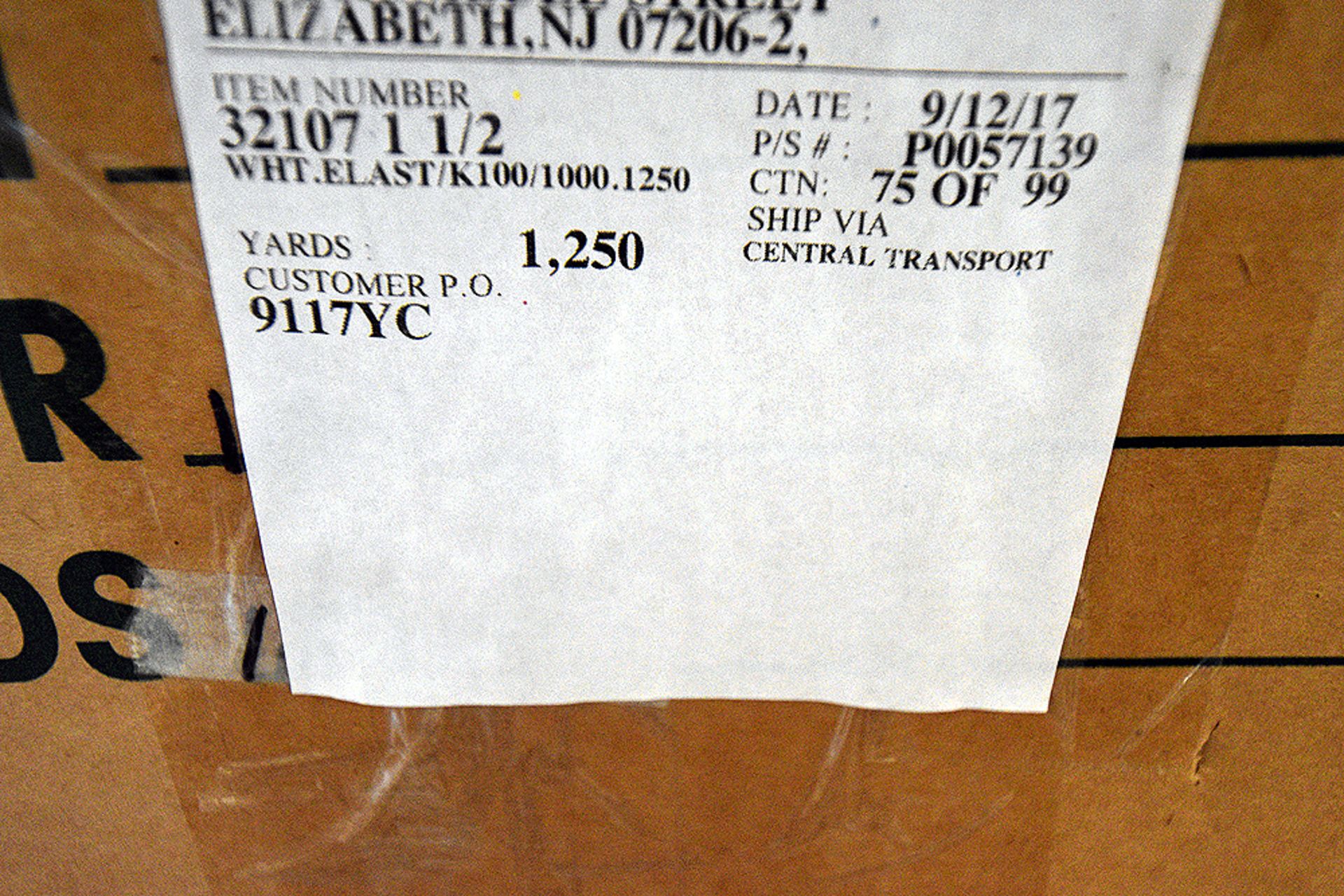 Cases of White 1 1/2" x 1,250yd Elastic - Image 2 of 3