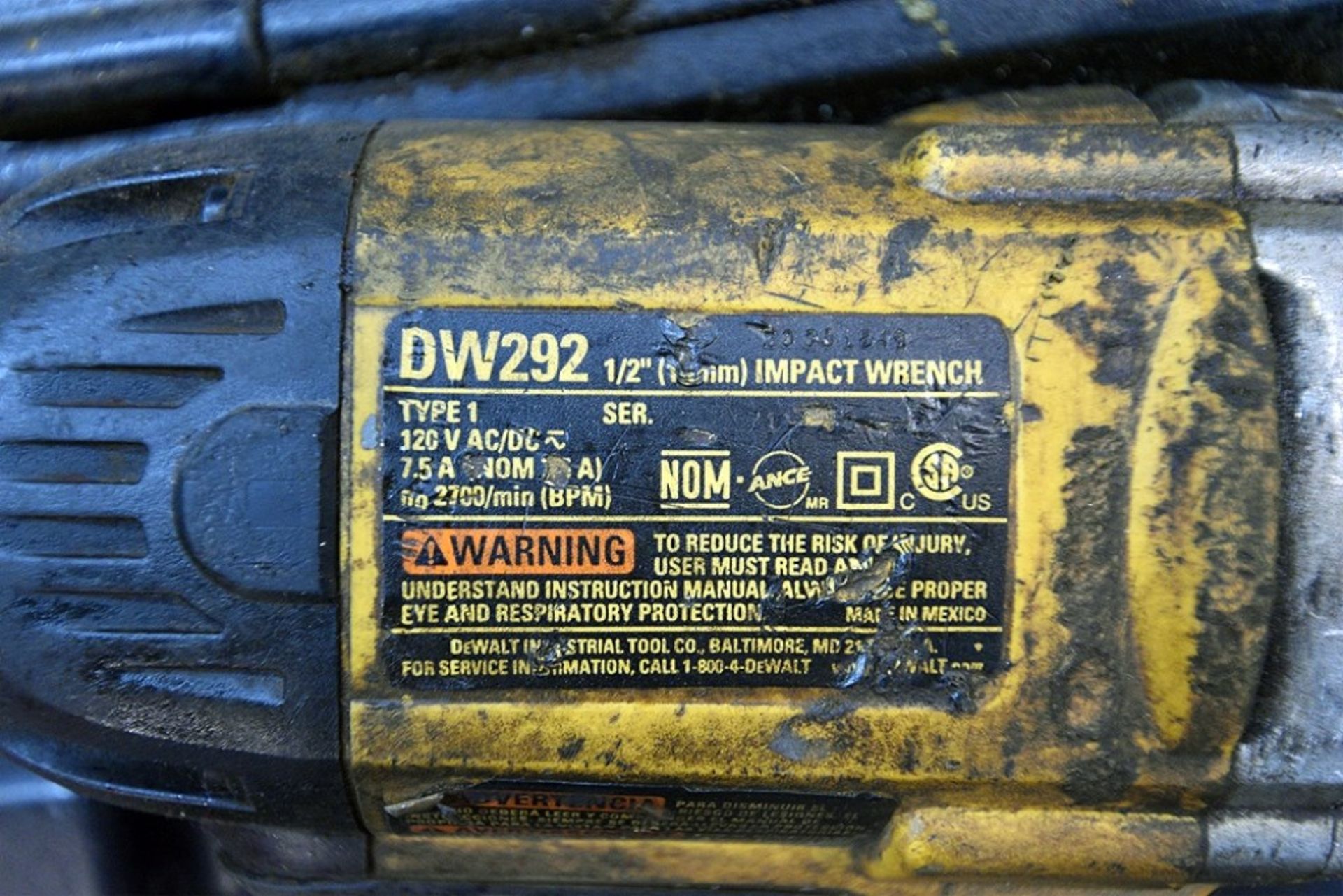 DeWalt DW292 1/2" Corded Impact Wrench w/ Case - Image 3 of 4