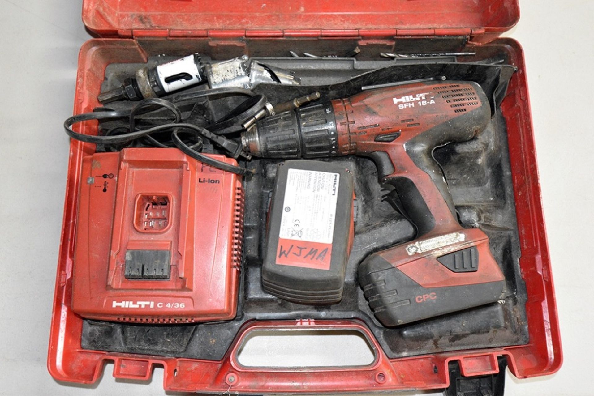 Hilti SFH18-A Cordless Driver w/ (2) 18v Lithium Ion 3.3Ah Battery w/ Charger and Case - Image 2 of 3