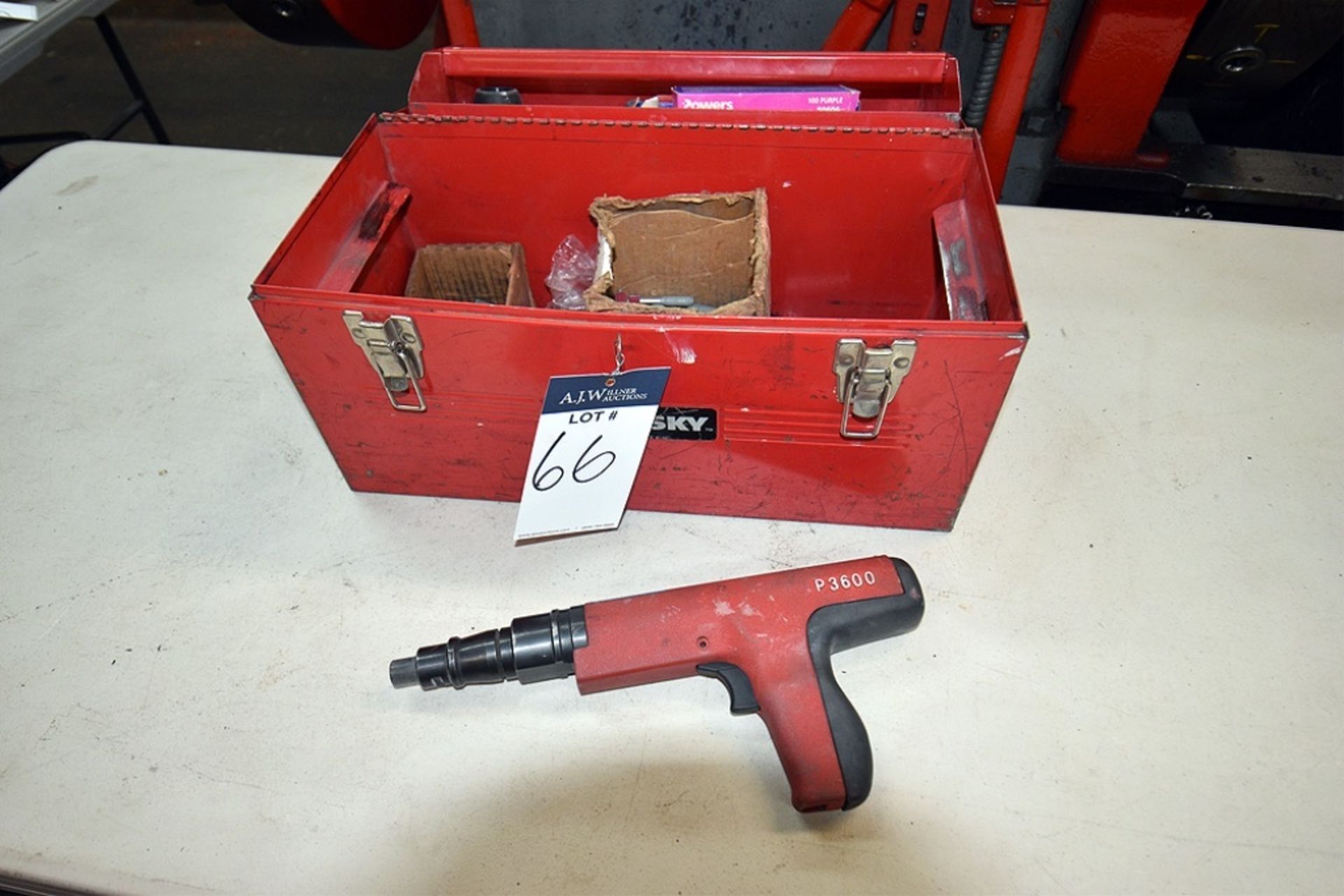 Powers P3600 Black Powder Actuated Fastening Tool w/ Powerload and Husky Toolbox