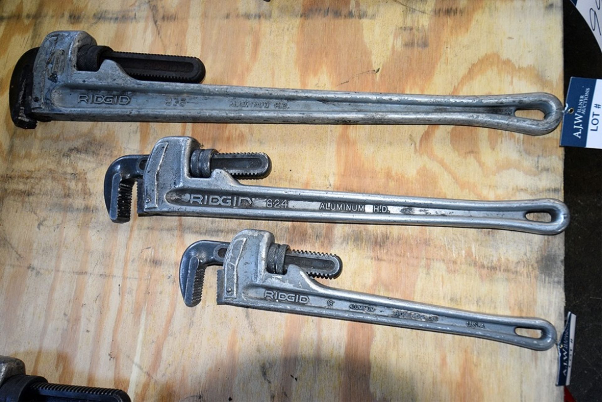 Ridgid Aluminum Pipe Wrench Set Consisting of: (1) 36", (1) 24", and (1) 18"
