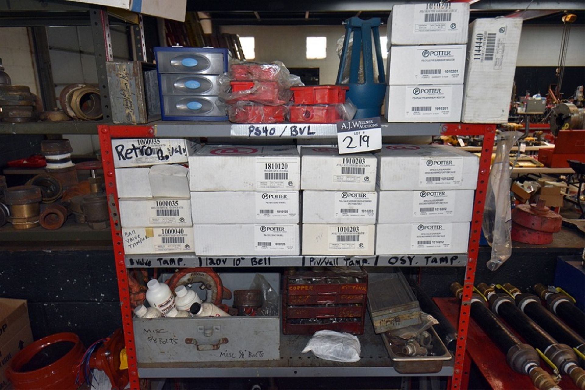 Contents On Cart, Work Table, and on 2 Shelving Units: Threaded Rods, 50' Fire Hoses, Ass't Pipe Fit - Image 3 of 15