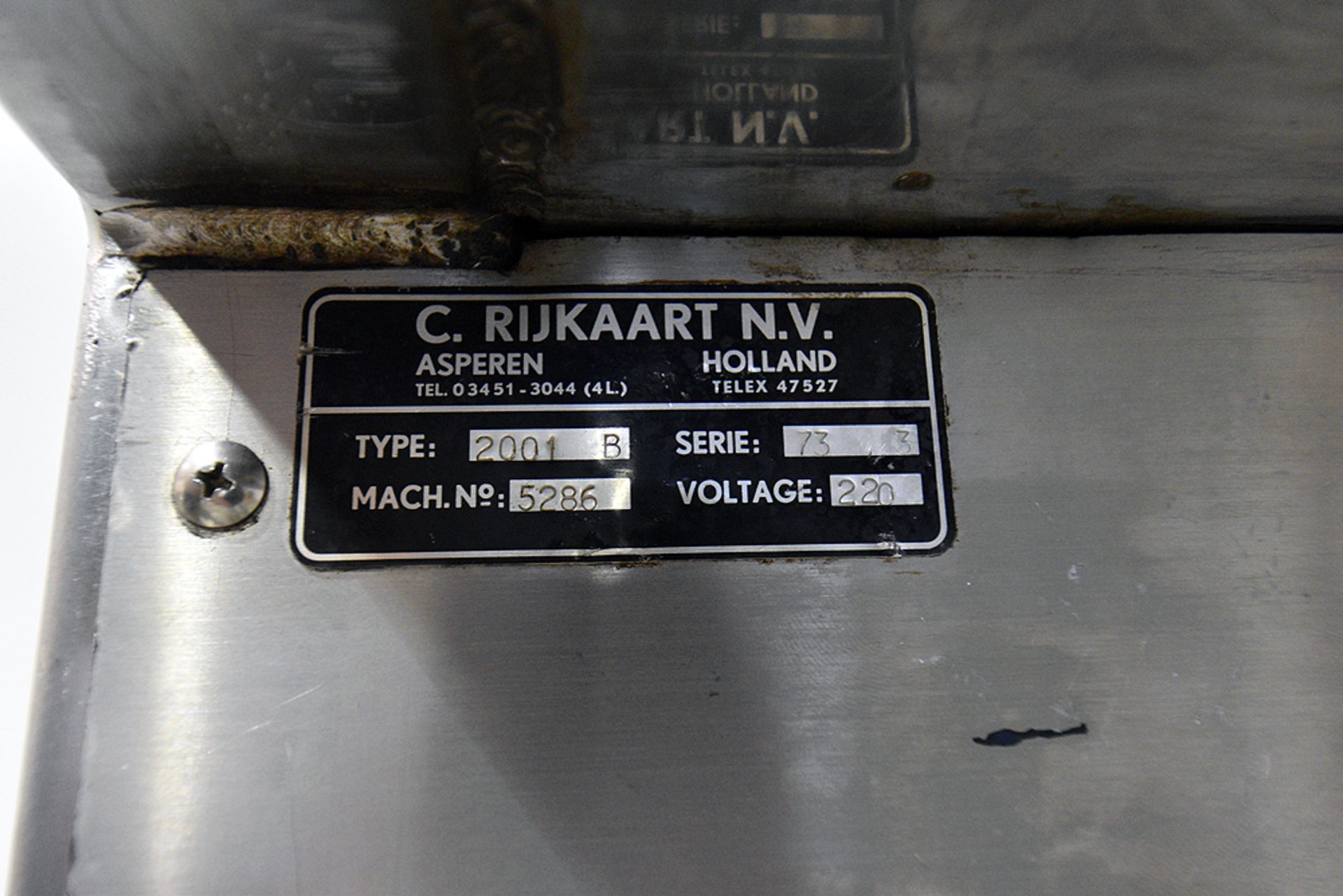 C.Rijkaart N.V. Type 2001b Dough Extruder (3-Phase) - Image 5 of 6