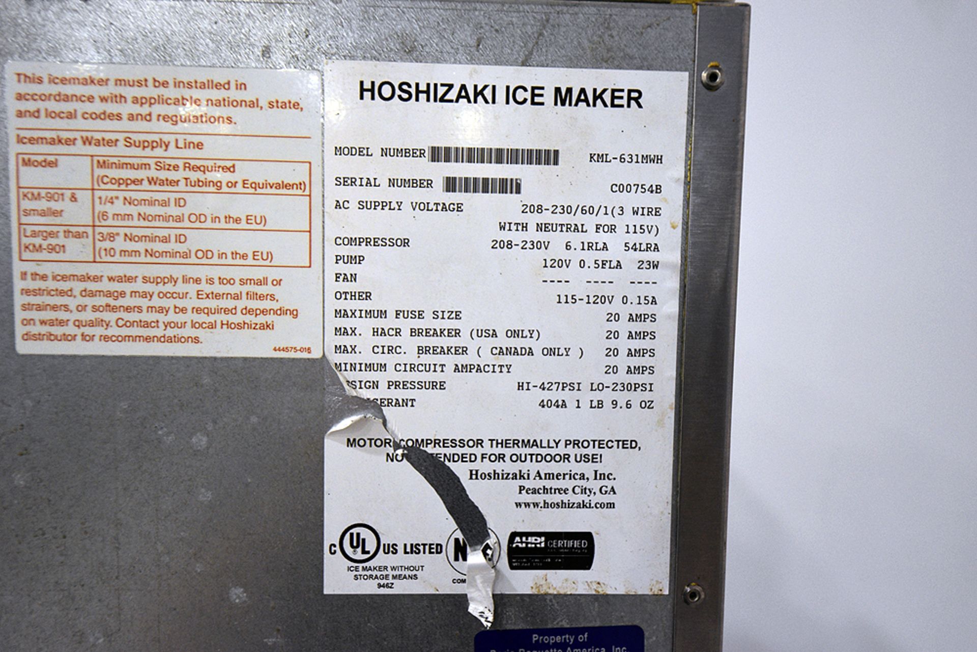 Hoshizaki Ice Maker & Ice Storage Bin - Image 6 of 8