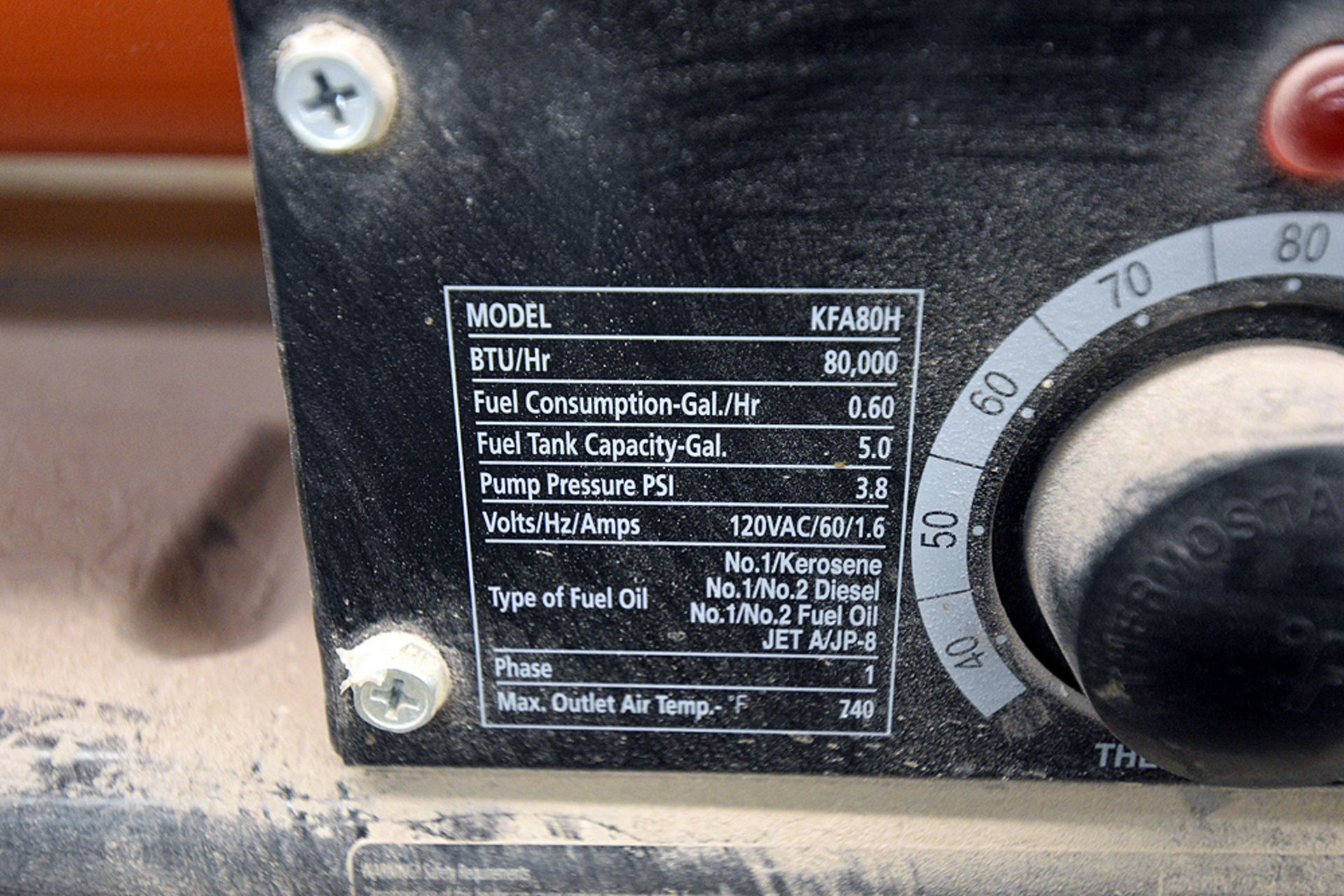 Dyna-Glo Pro KFA80H 80,000 BTU Kerosene Air Heater - Image 2 of 2