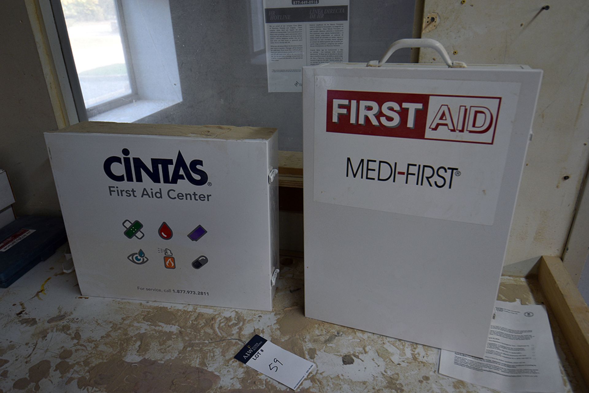 {LOT} First Aid Wall Mounted Kits w/ contents