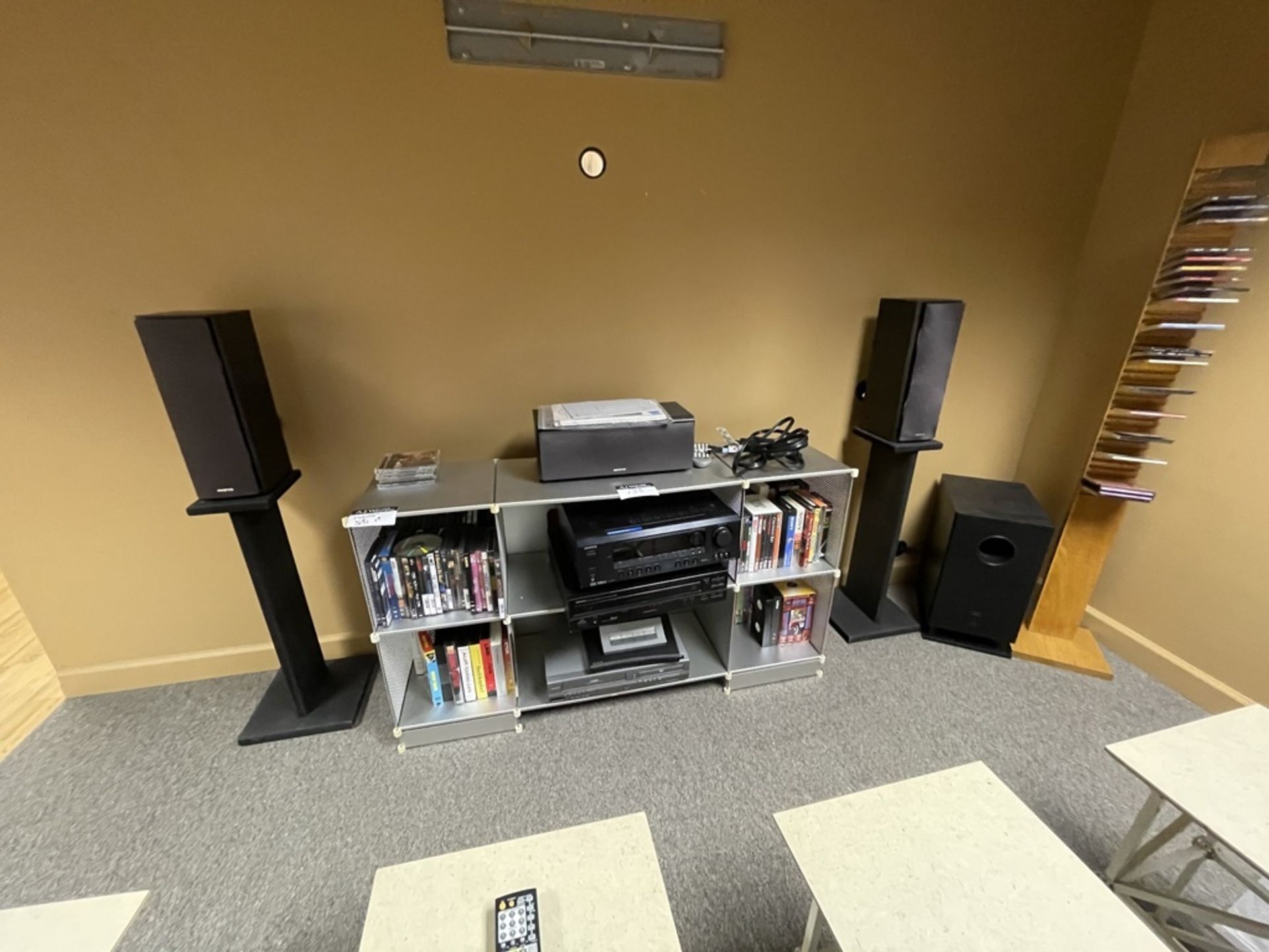 {lot} Home Theater System w/ Onkyo Reciever, Amp, DVD, Denon CD, Speakers, Sub & Ass't DVD's