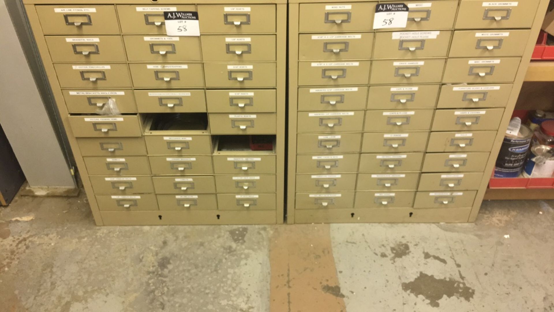 {Lot} Parts Cabinets, Two 27-drawer cabinets, One - Image 3 of 19