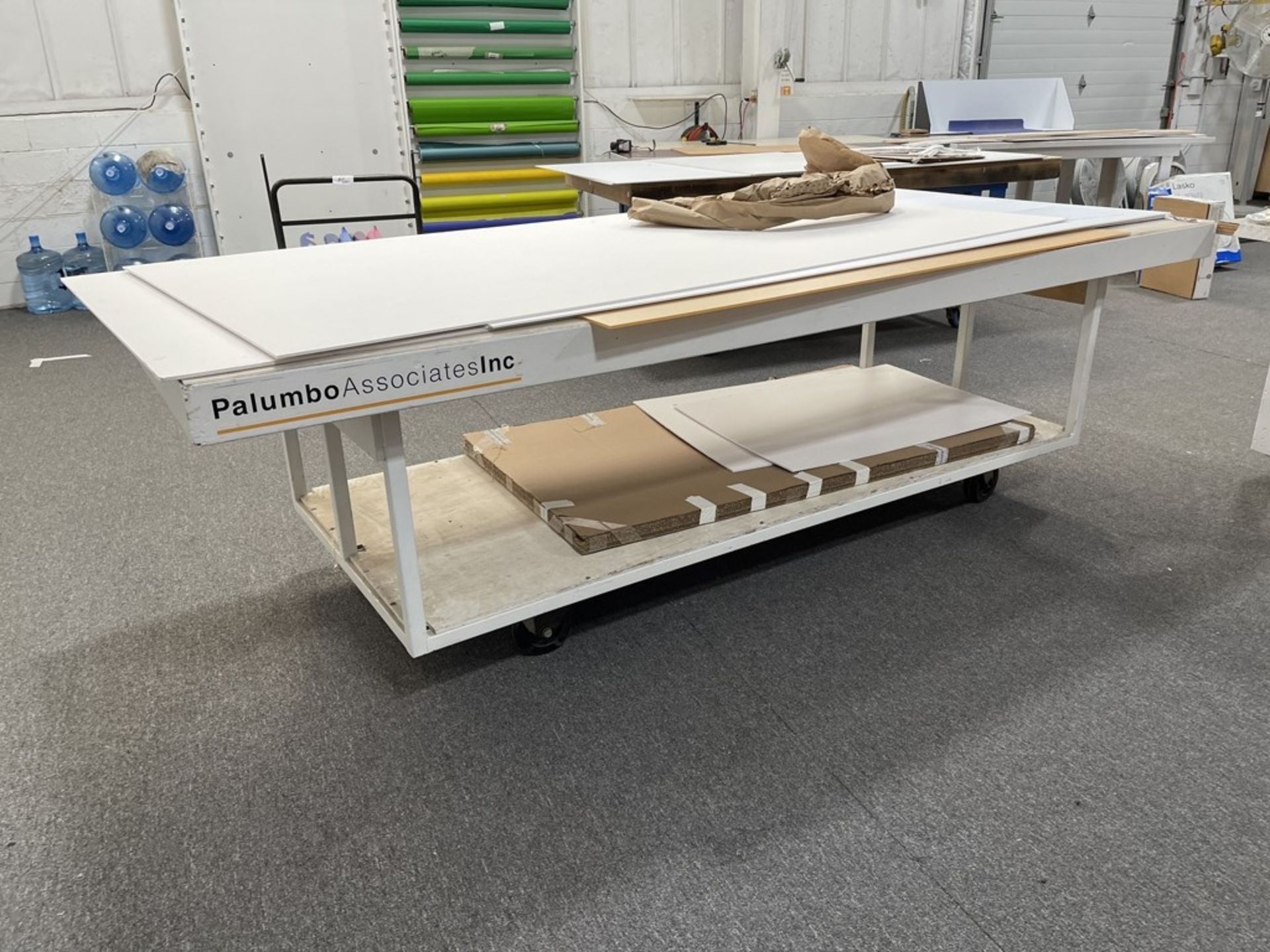 Rolling Work Utility Table White 48.5" x 120"