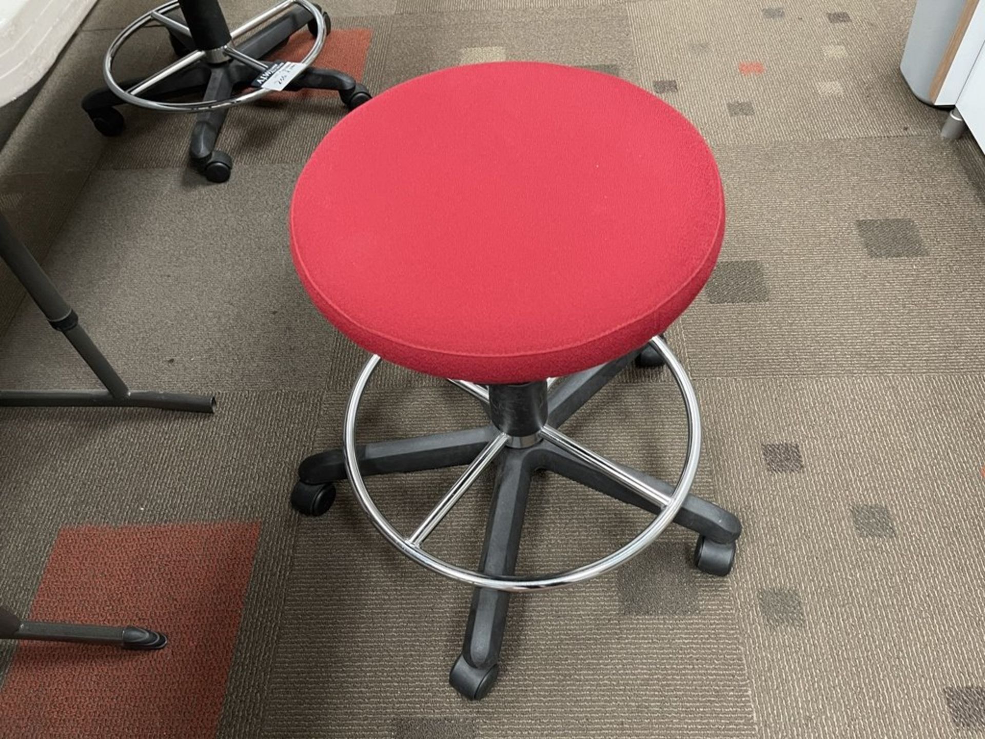 {each} Office Stool Red Rolling- Quality!
