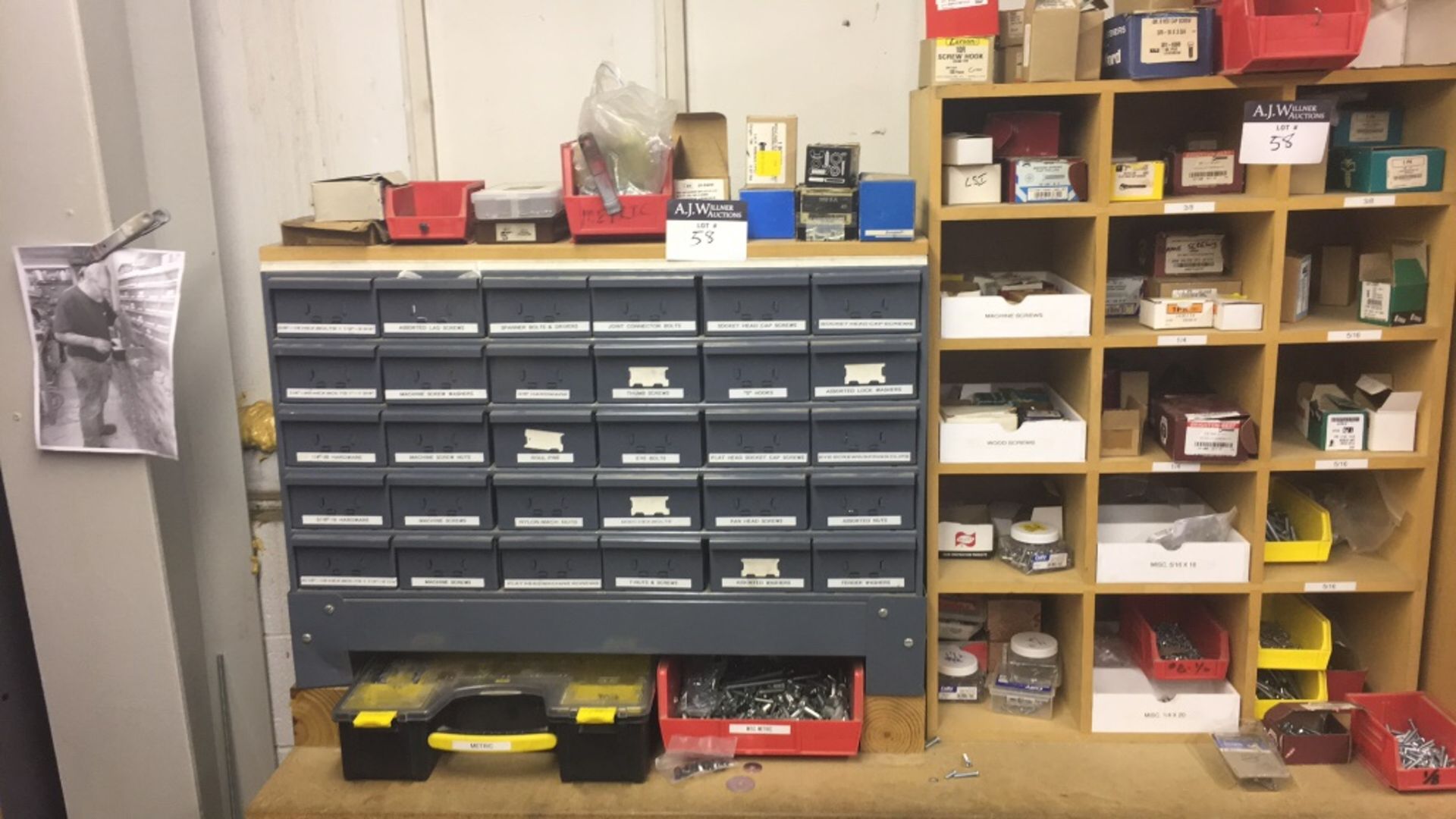 {Lot} Parts Cabinets, Two 27-drawer cabinets, One - Image 2 of 19