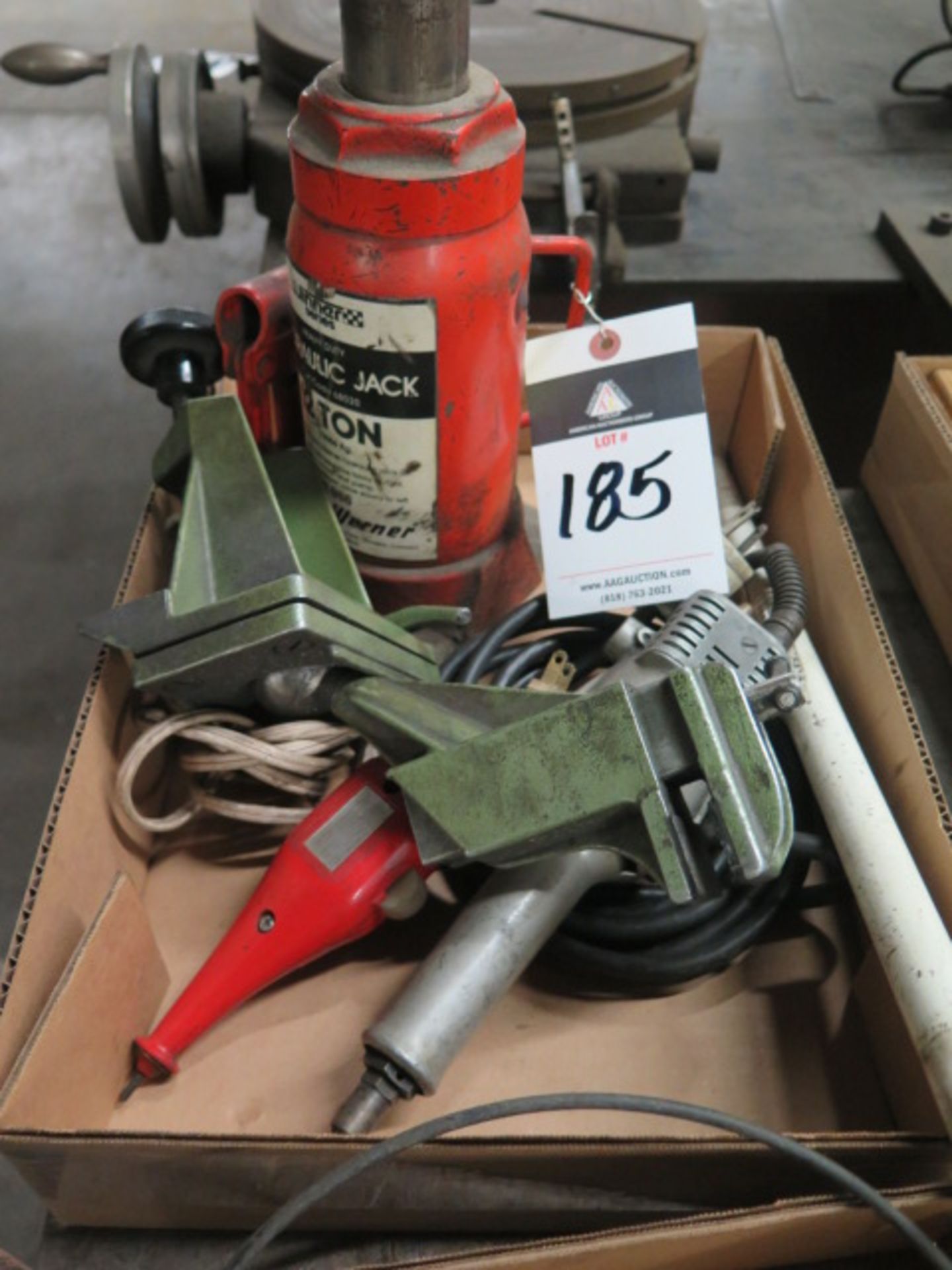 Hydraulic Jack, Vise and Straight Shaft Grinder