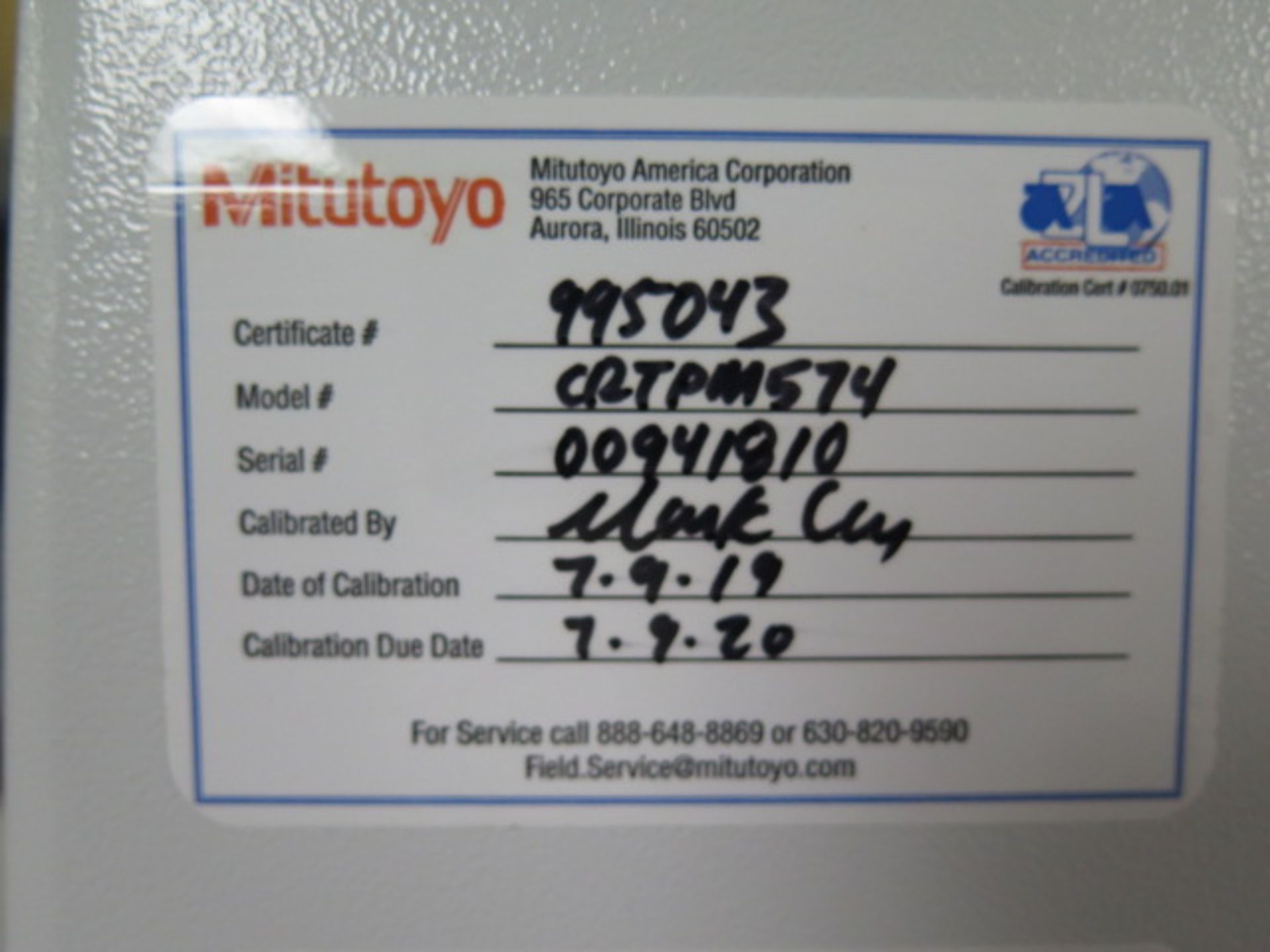 AUG/2019 Mitutoyo Crysta-Plus M574 CMM Machine s/n 00941810 w/ Renishaw MH20i Probe Head, 19.7” x - Image 14 of 14