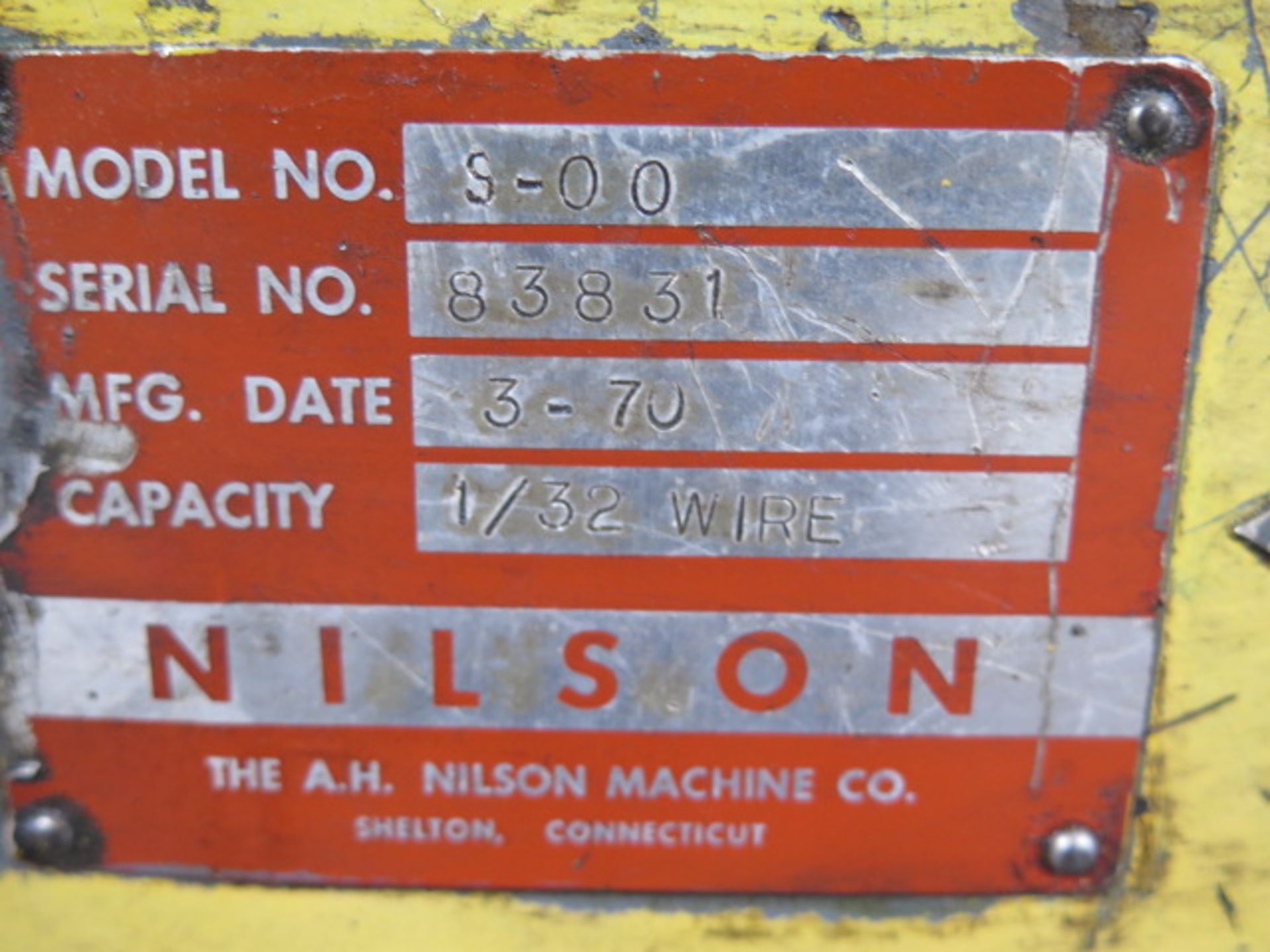 Nilson mdl. S-00 1/32” Wire Cap. Four-Slide Machine s/n 83831(AS IS - NO WARRANTY) - Image 11 of 11