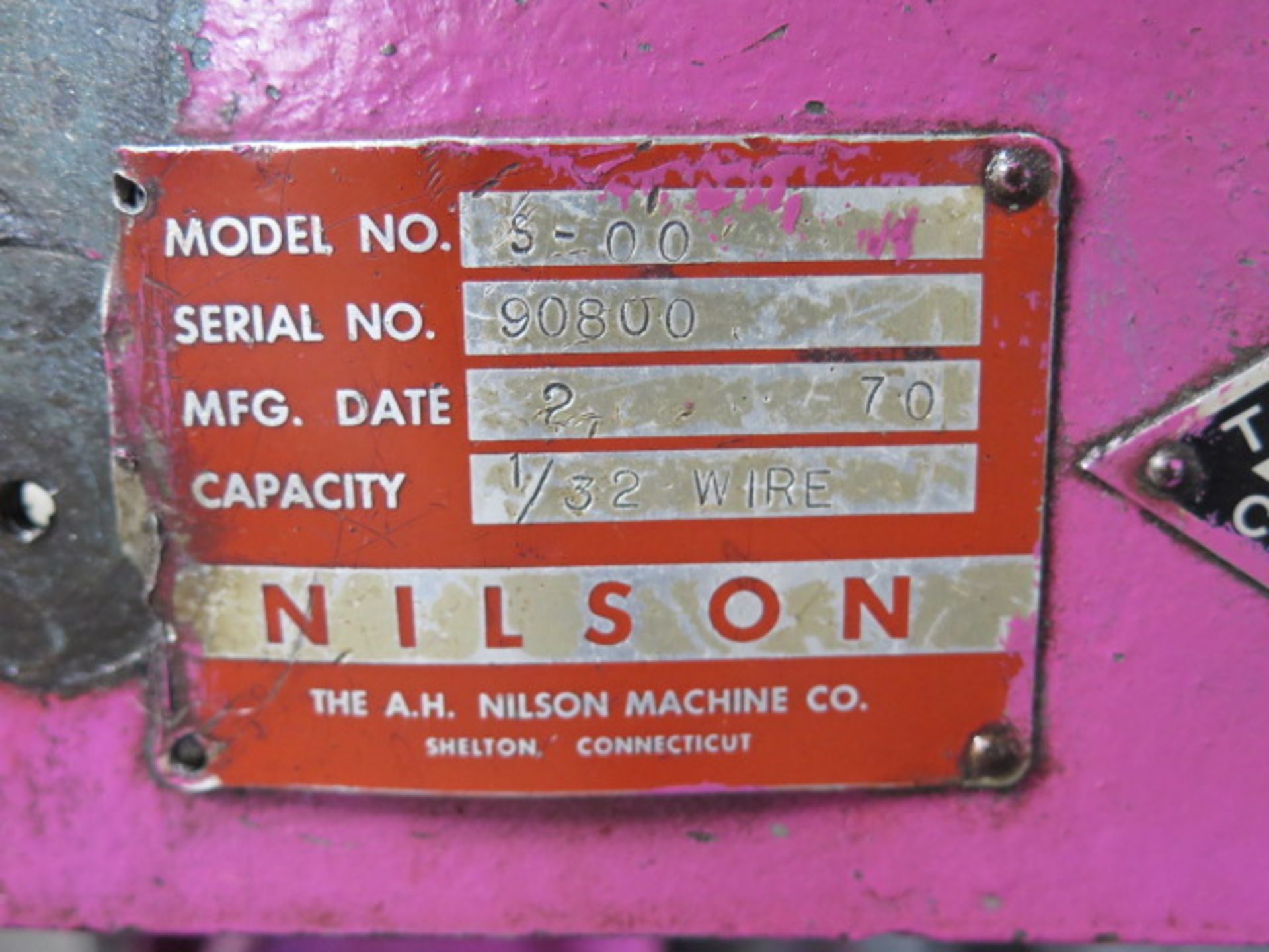 Nilson mdl. S-00 1/32” Wire Cap. Four-Slide Machine s/n 90800(AS IS - NO WARRANTY) - Image 10 of 10