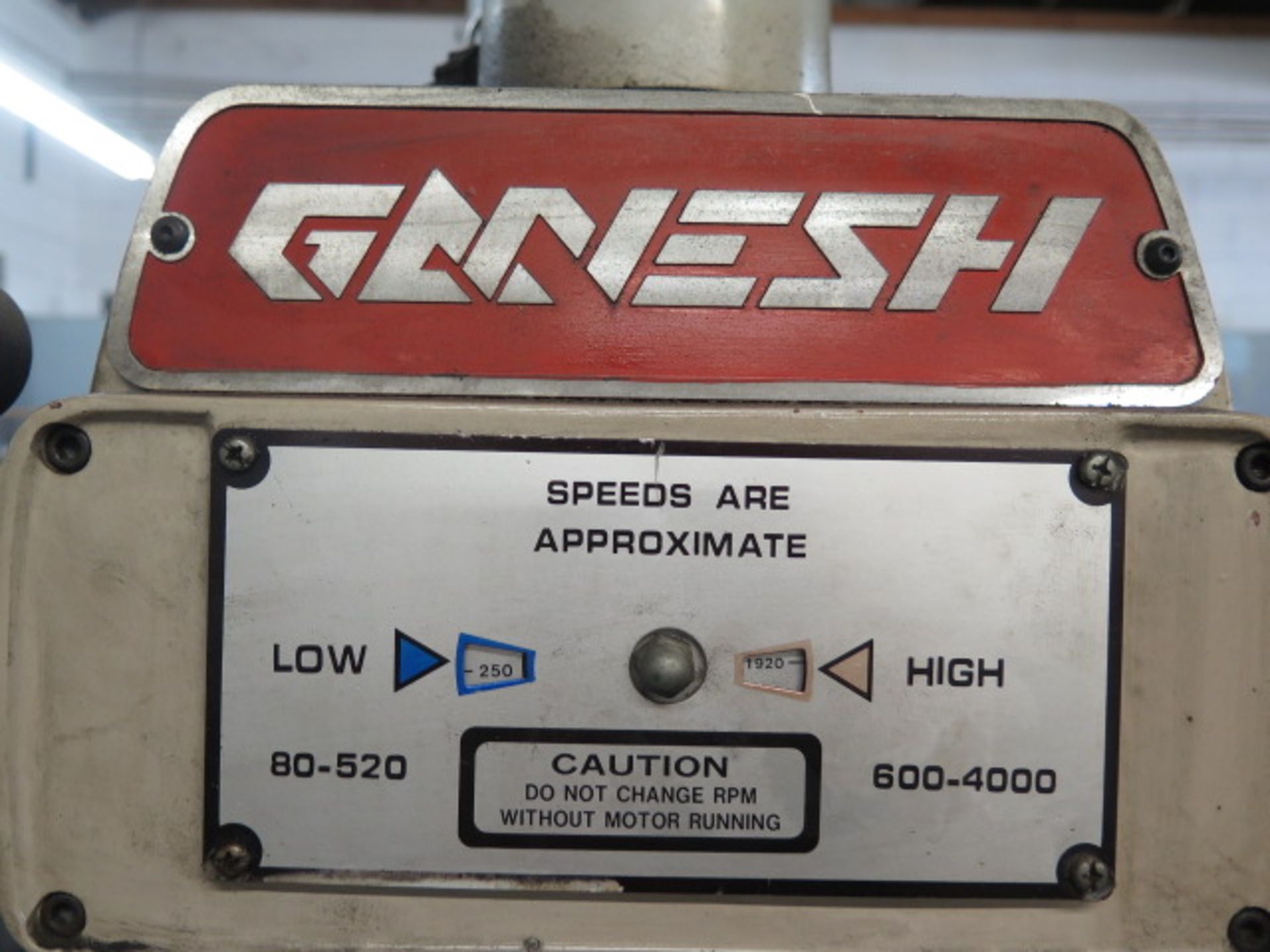 Ganesh Deluxe GMV-5 Vertical Power Mill s/n F12108 w/ Newall C80 Programmable DRO, 5Hp Motor, 80- - Image 8 of 8