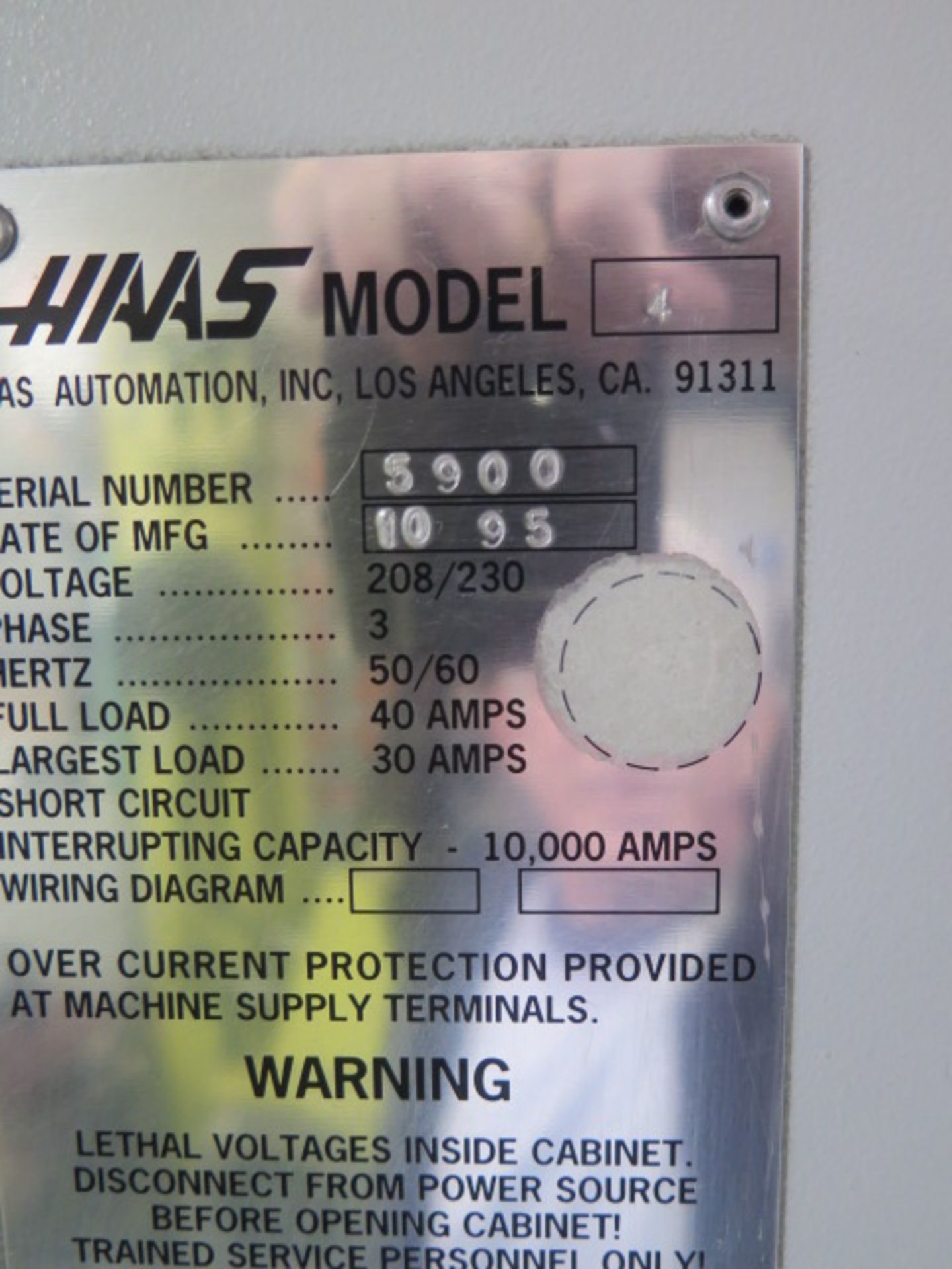 1995 Haas VF-4 4-Axis CNC Vertical Machining Center s/n 5900 w/ Haas Controls, 20-Statioon ATC, - Image 17 of 17