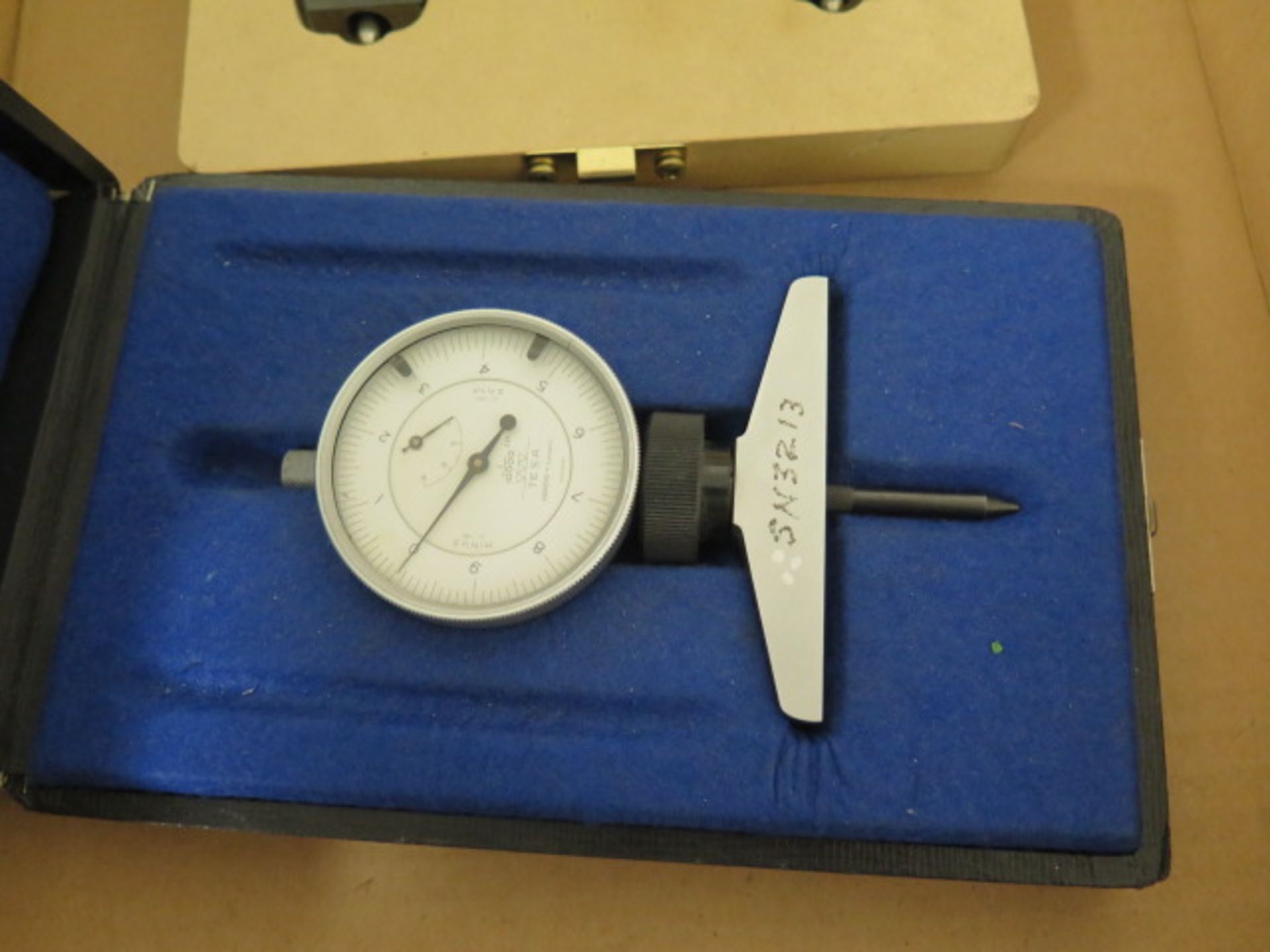 AMT Dial Spindle Square, Tesa Dial Depth Gage and (2) Micrometer Stands - Image 3 of 3