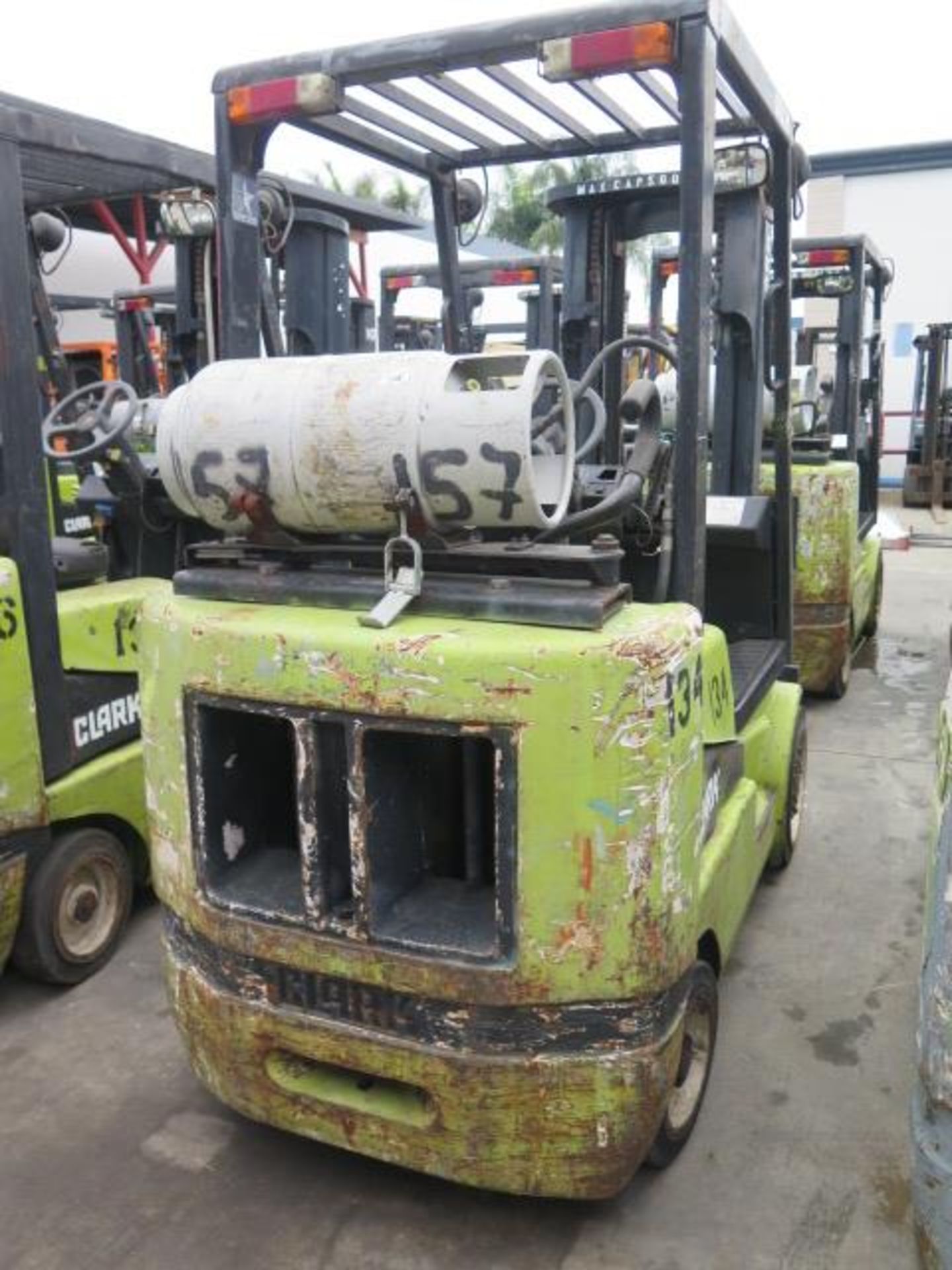 Clark CGC25 5000 Lb Cap LPG Forklift s/n C365L-0176-9475 w/ 3-Stage Mast, 189” Lift Height, - Image 3 of 12