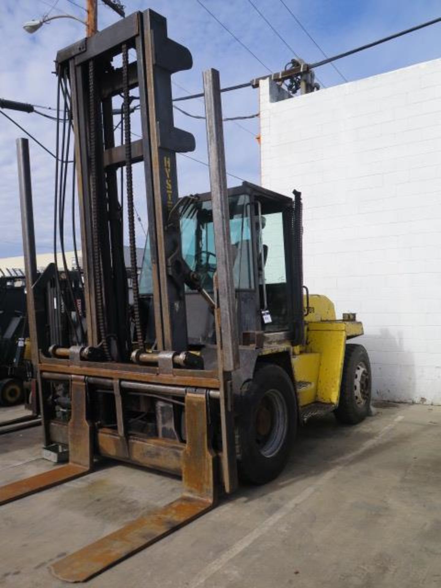 Hyster H210XL 21,000 Lb Cap Tall Mast Diesel Forklift s/n E007D02271S w/ 2-Stage Tall Mast, 212,.