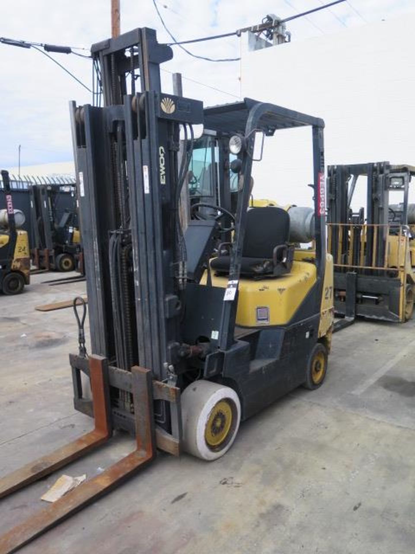 Daewoo GC25E-3 5000 Lb Cap LPG Forklift s/n CV-00849 w/ 3-Stage Mast, 186" Lift Height, Cushion