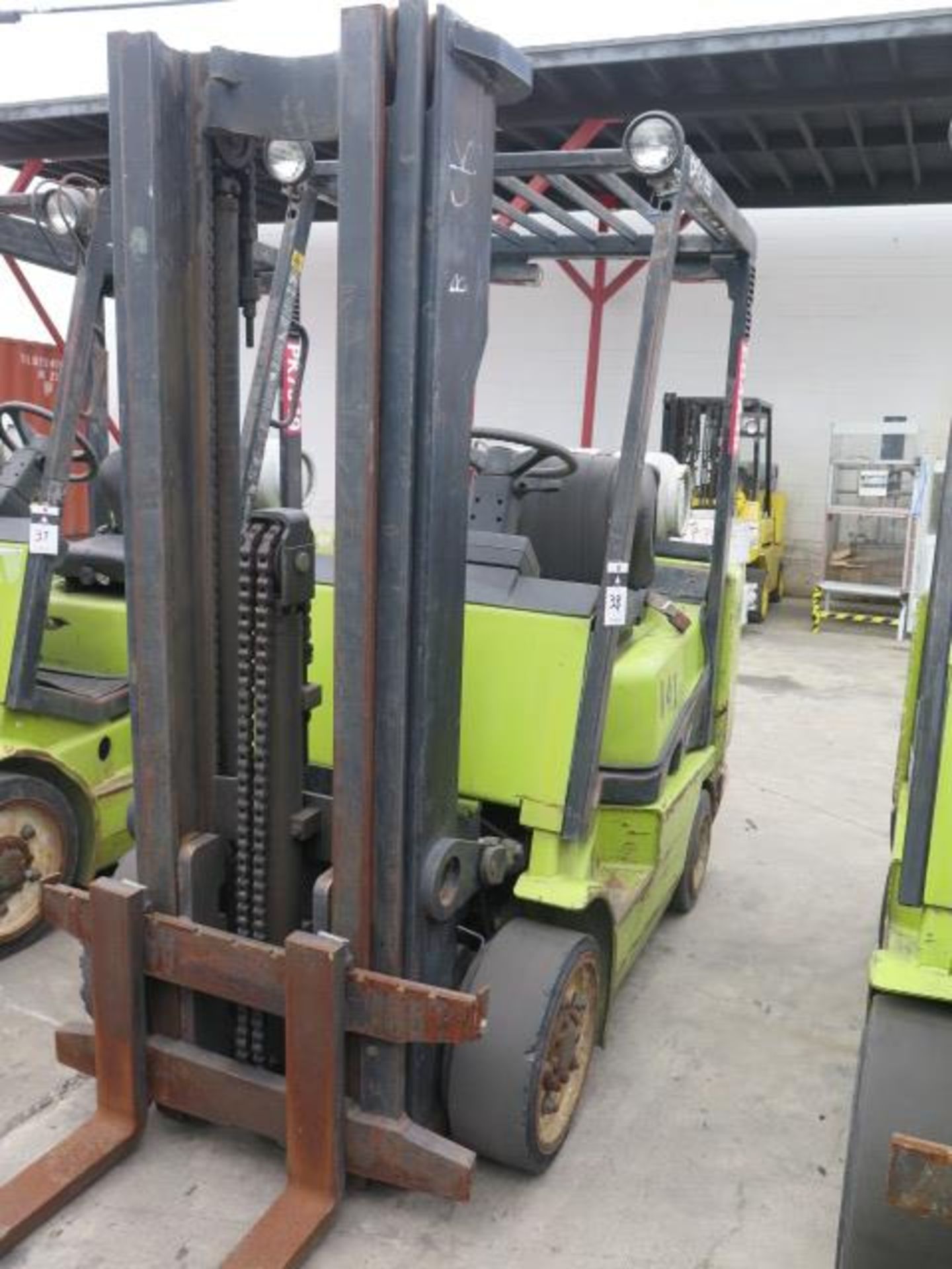 Clark CGC25 5000 Lb Cap LPG Forklift s/n C365L-0087-9480FB w/ 3-Stage Mast, 189” Lift Height,