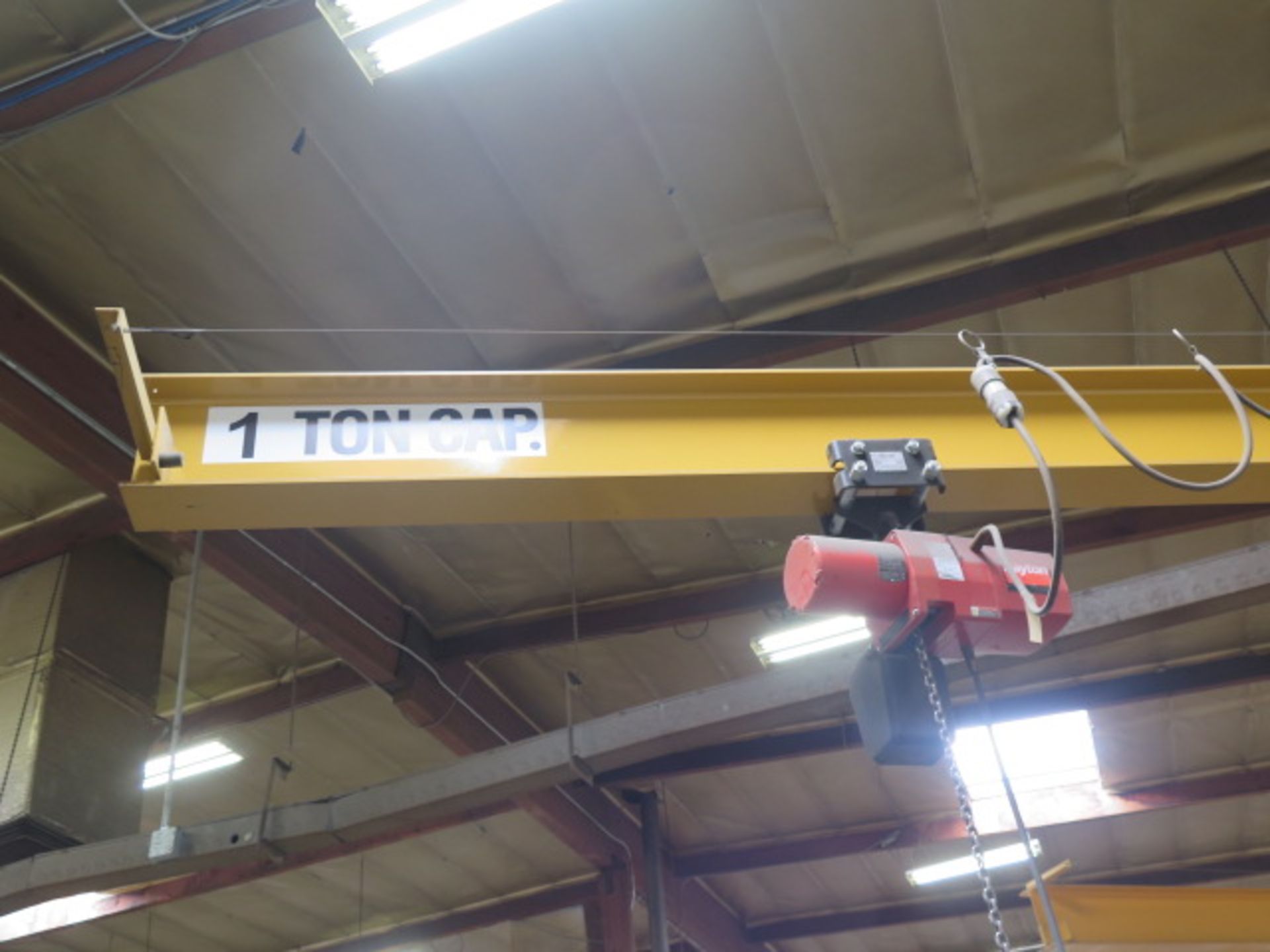 1-Ton Floor Mounted Jib Hoist w/ Dayton 1-Ton Electric Hoist - Image 3 of 7