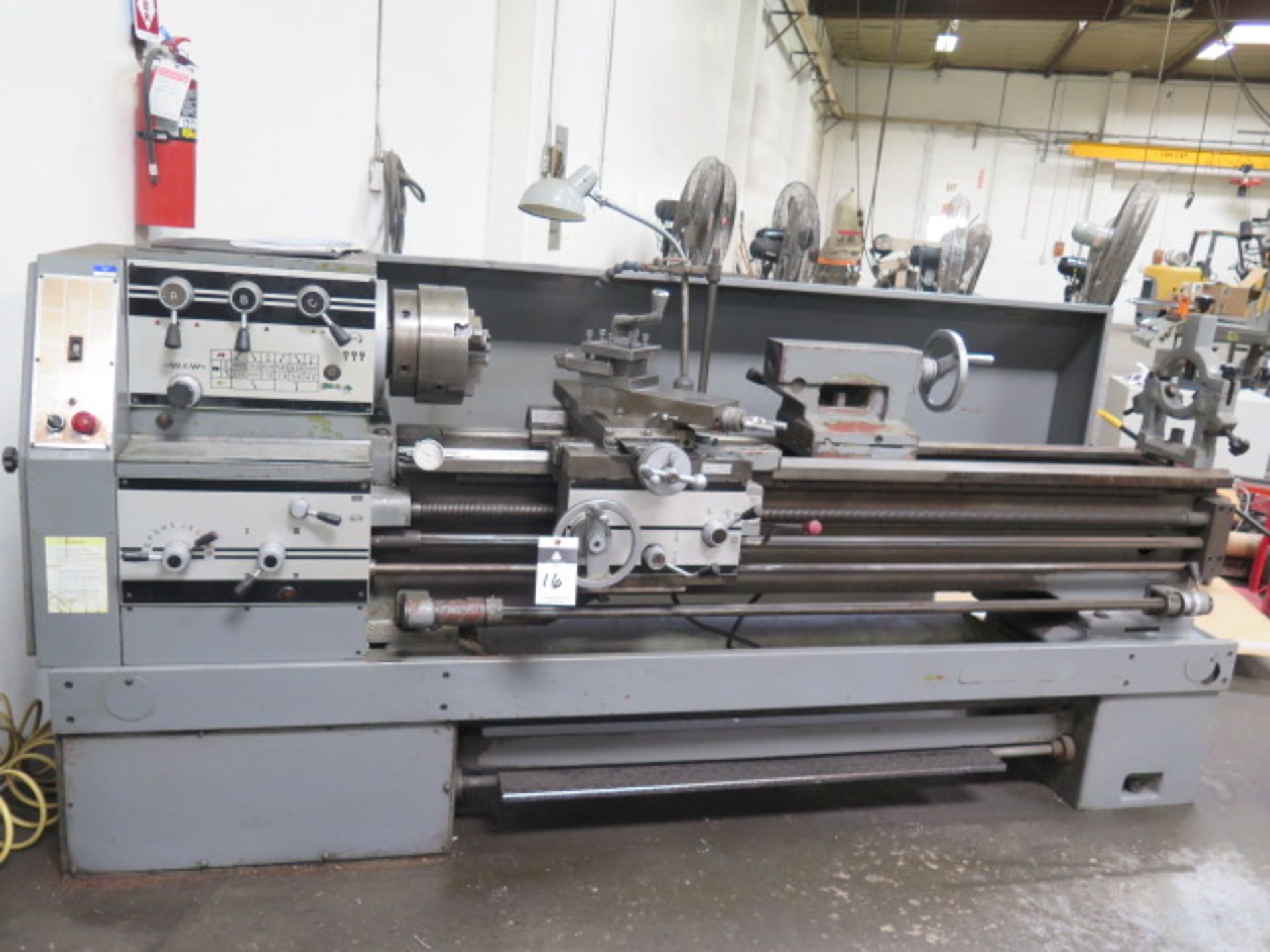 Kinwa / Jet 1660 16" x 60" Geared Head Gap Bed Lathe s/n JW119 w/ 40-1600 RPM, 3" Thru Spindle Bore,