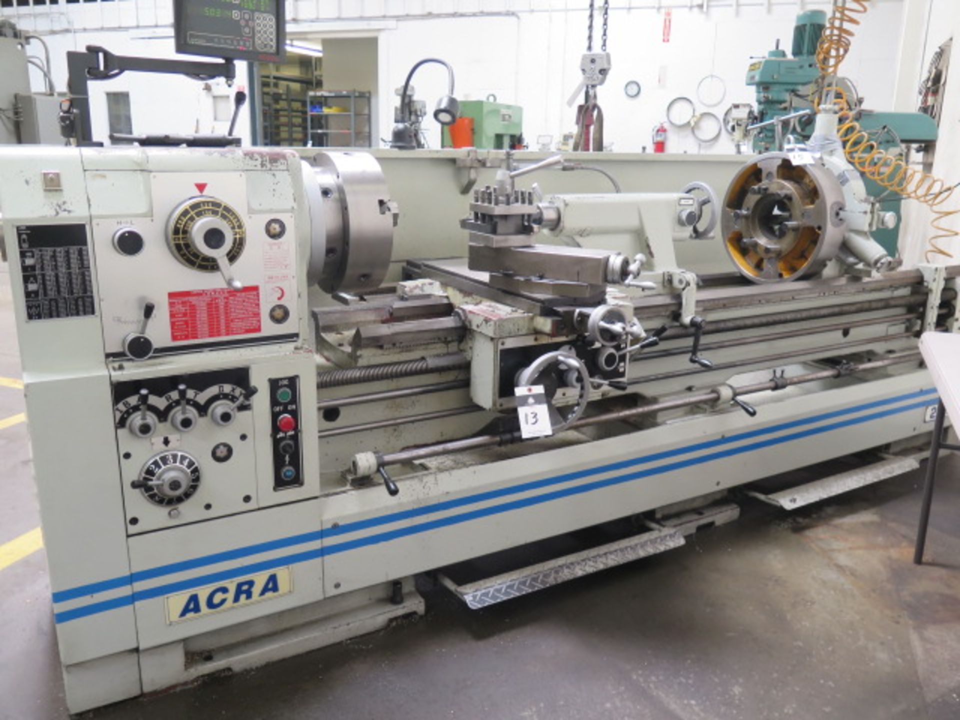 2009 Acra 2290 22" x 90" Geared Head Gap Bed Lathe s/n CH08984 w/ Newall DP700 Programmable DRO,