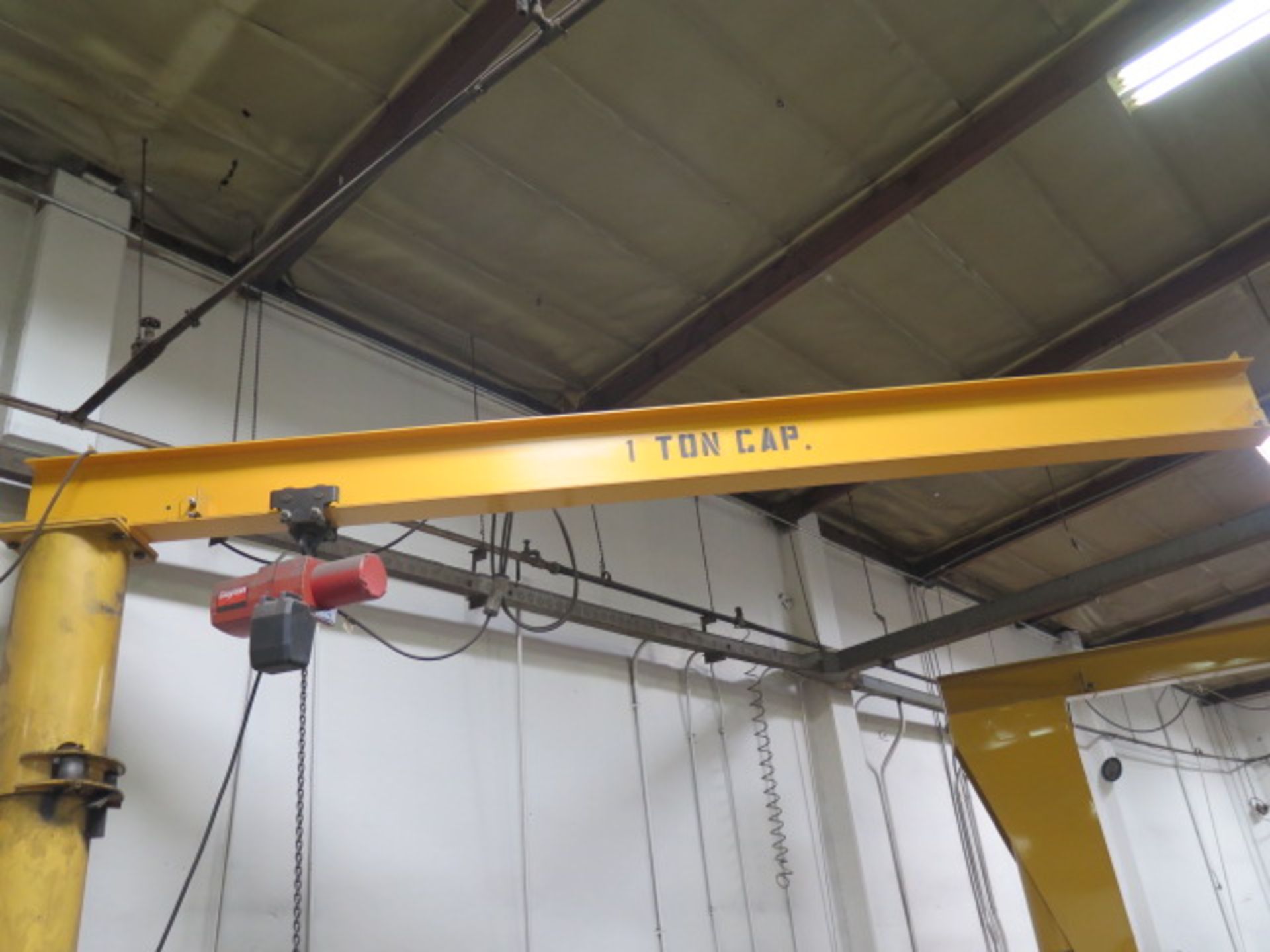 1-Ton Floor Mounted Jib Hoist w/ Dayton 1-Ton Electric Hoist - Image 2 of 6