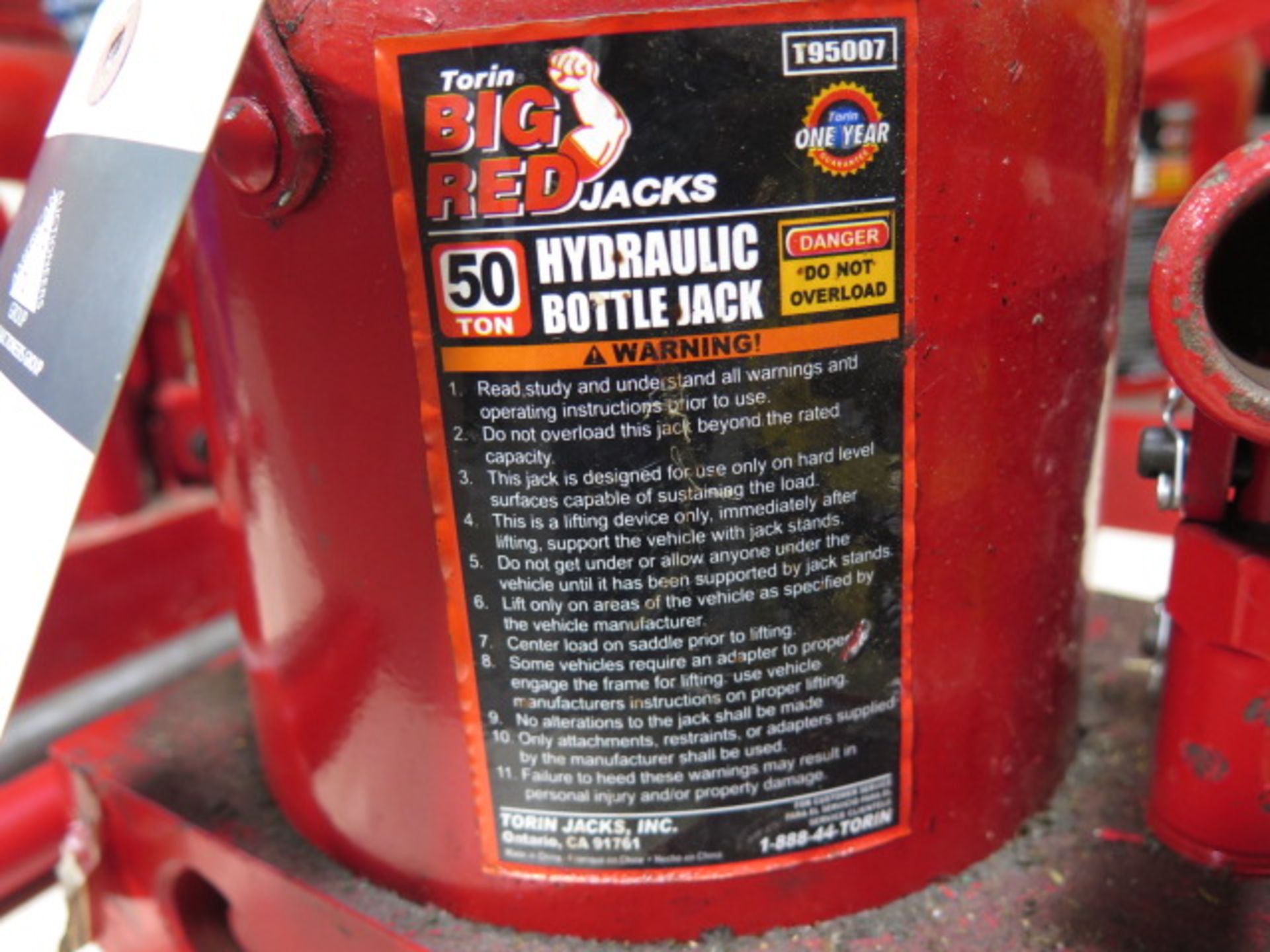 Big Red 50-Ton Hydraulic Bottle Jacks (2) - Image 4 of 4