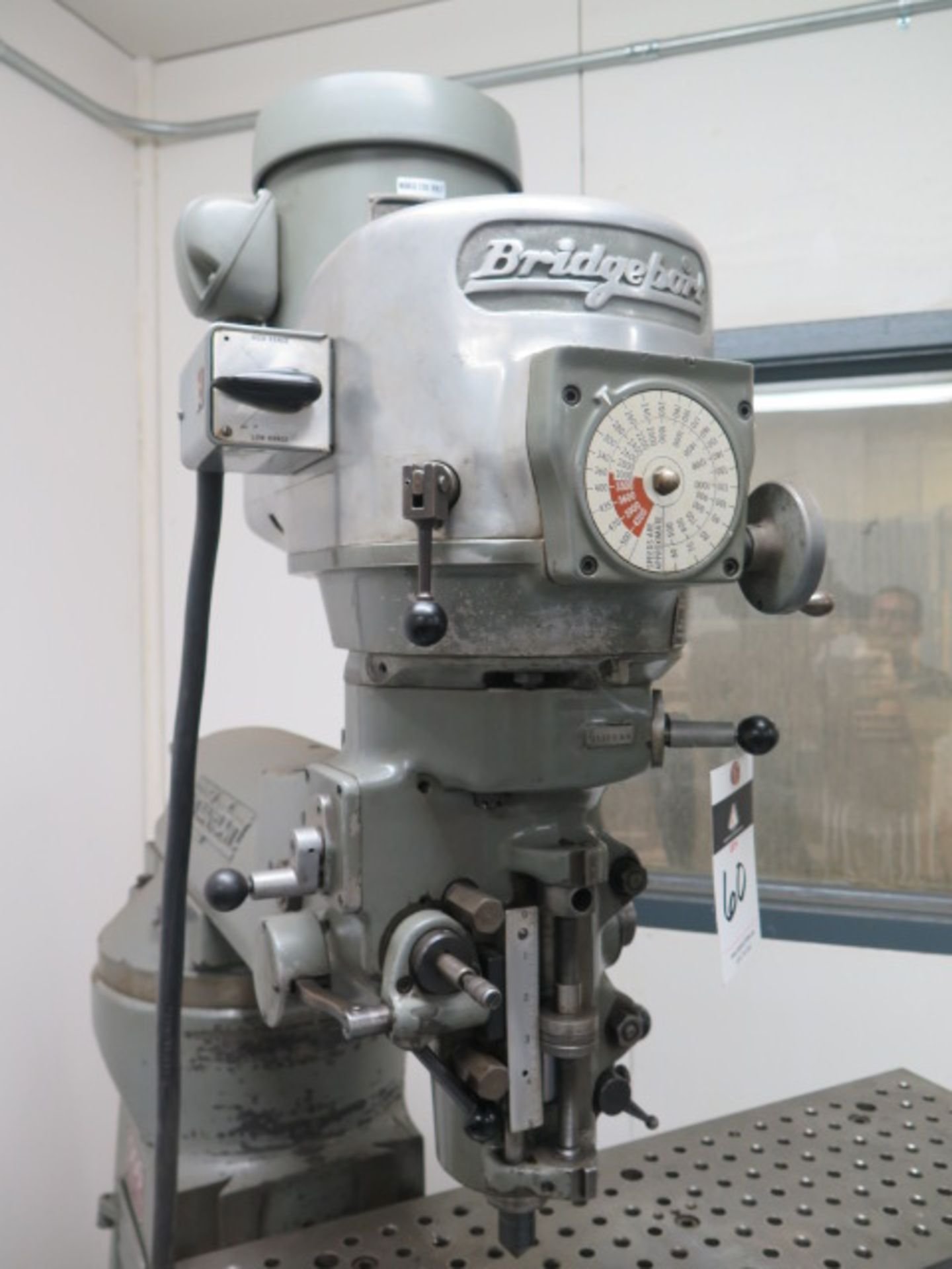 Bridgeport Vertical Mill s/n 128895 w/ 1.5Hp Motor, 60-4200 Dial Change RPM, Chrome Ways, 9” x 42” - Image 3 of 5