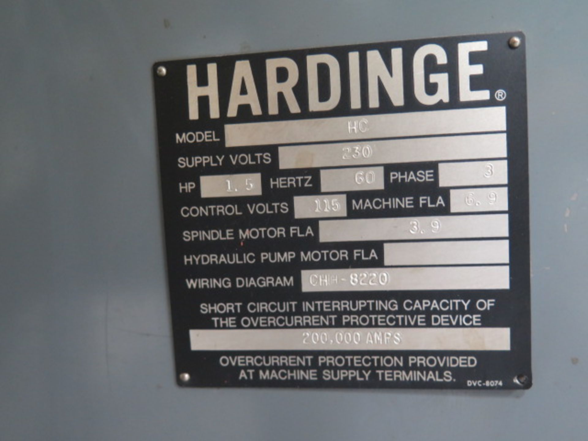 Hardinge HC Hand Chucker s/n HC-6724-T w/ 8-Station Turret, 125-3000 RPM, 5C Collet Closer, Power - Image 9 of 9