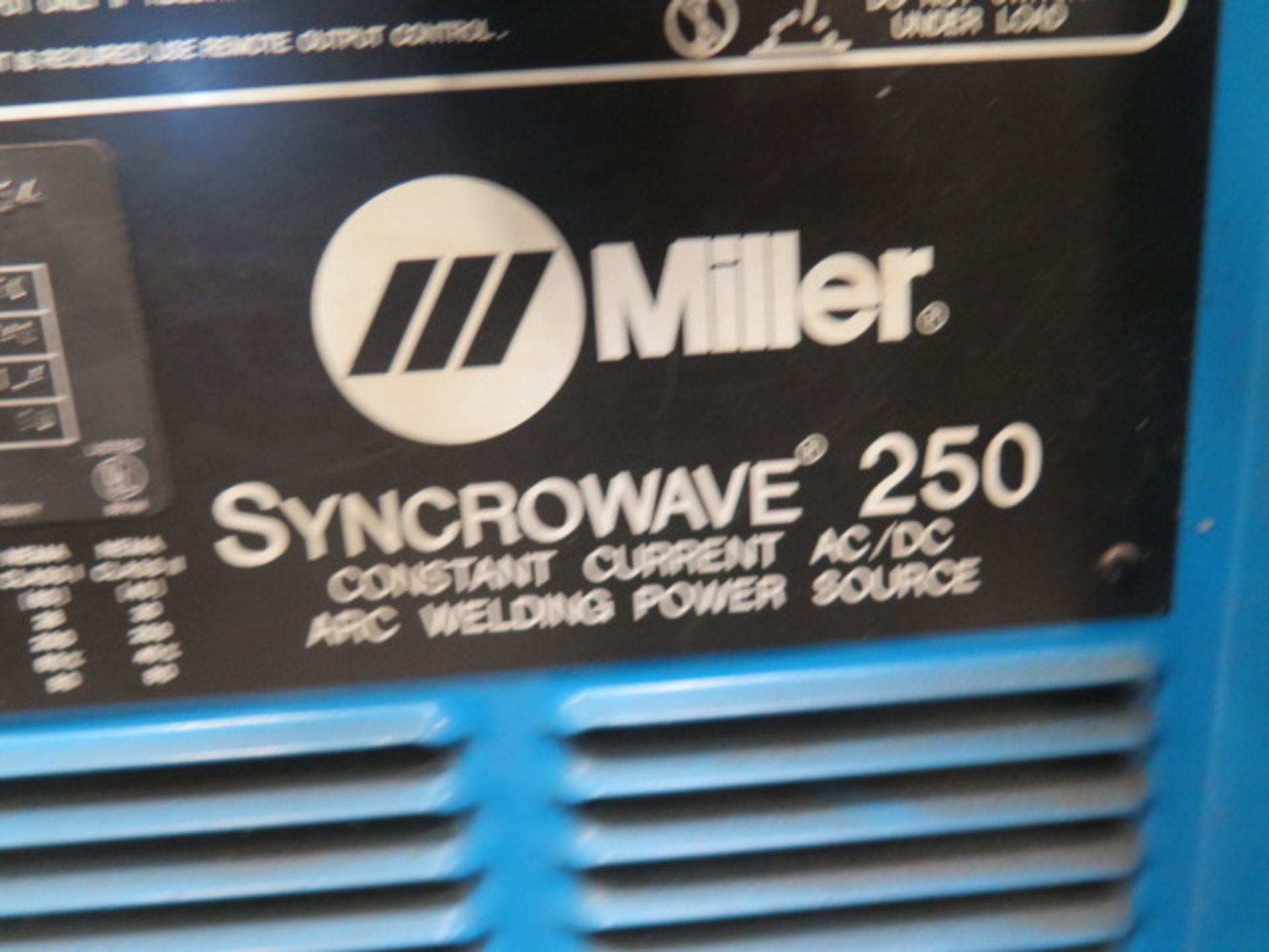 Miller Syncrowave 250 CC-AC/DC Arc Welding Power Source s/n KD474664 w/ Miller Coolmate 1A Cooling - Image 7 of 7