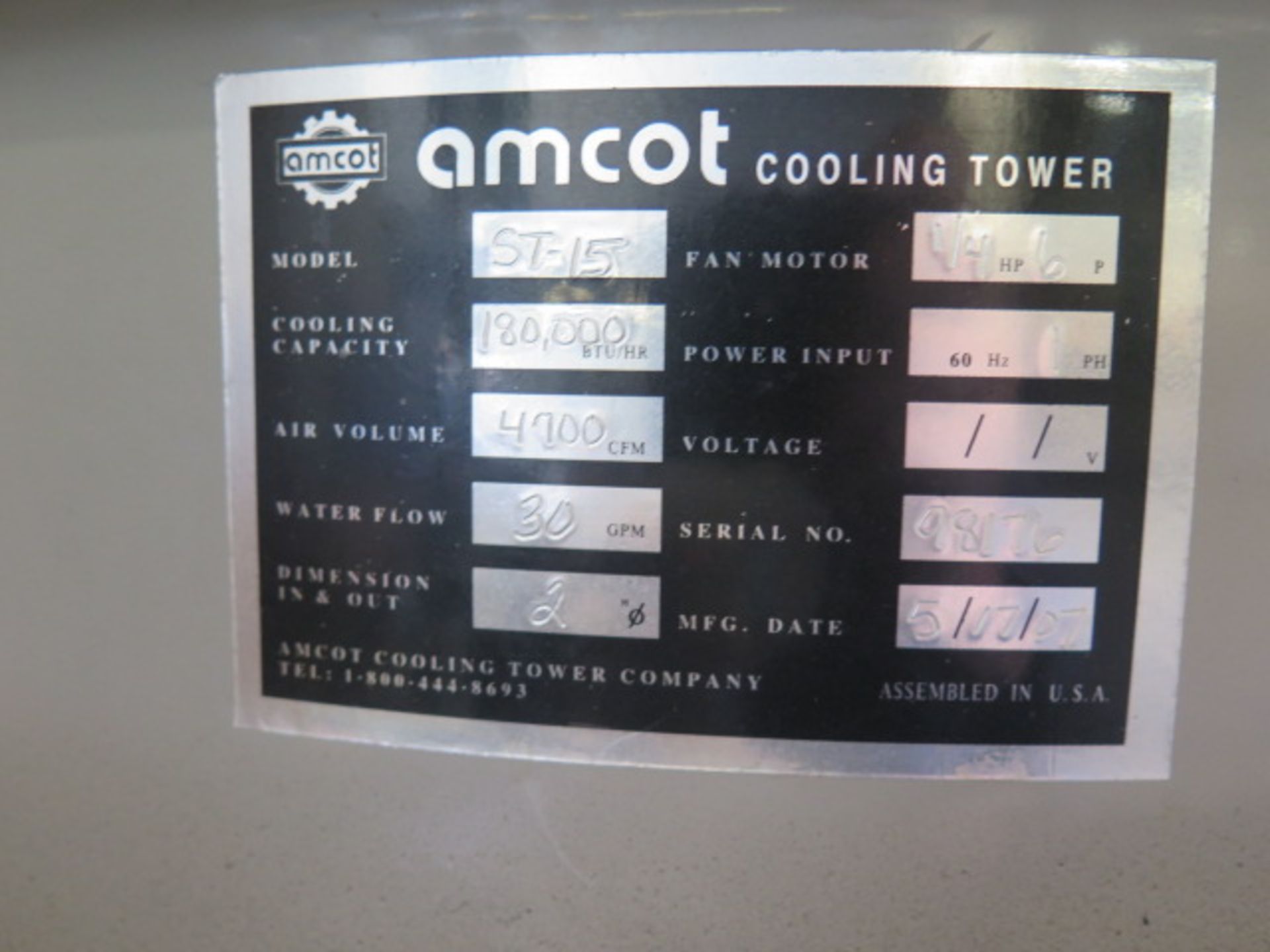 Amcot mdl ST-15 Colling Tower - Image 3 of 3