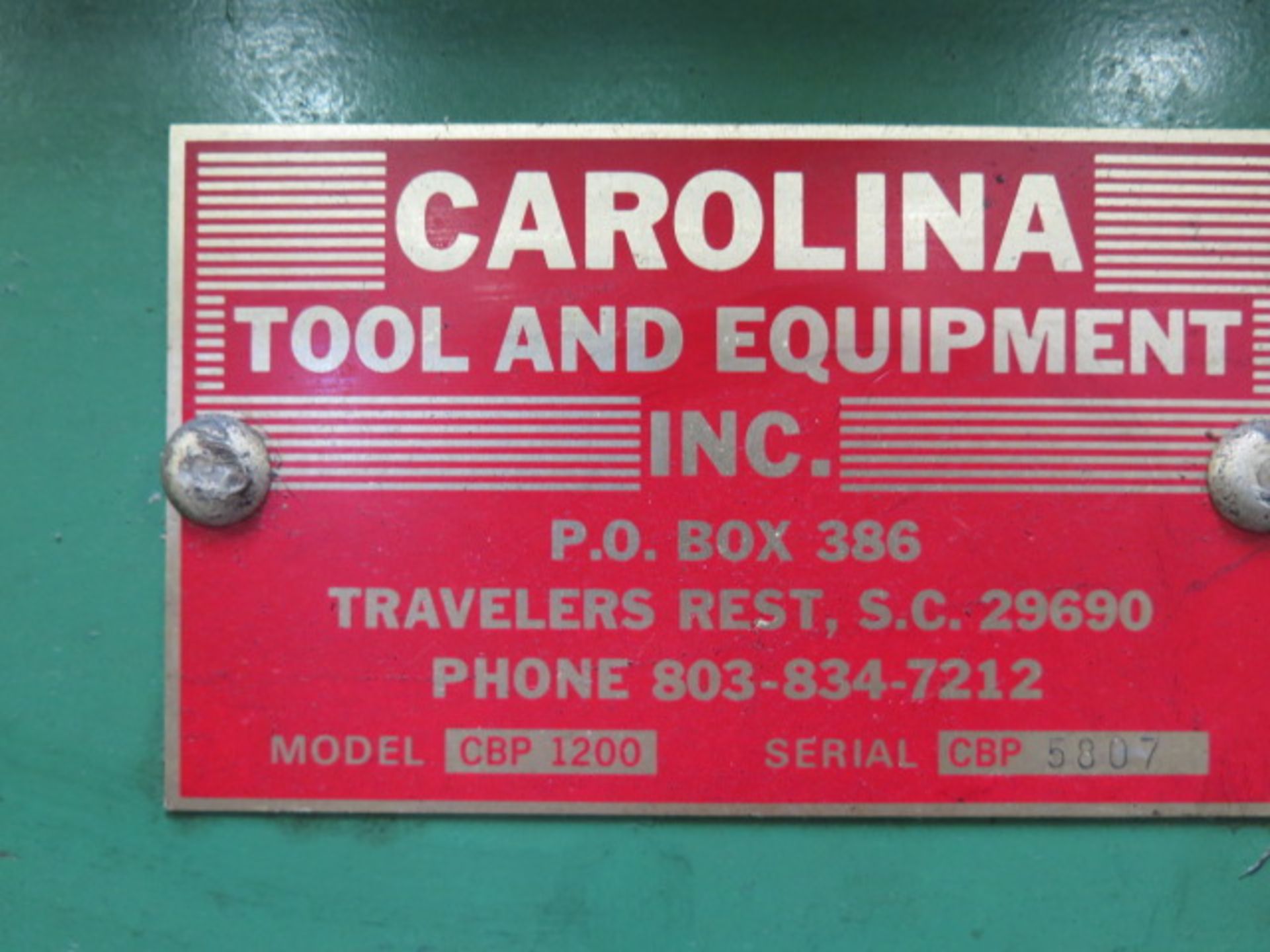 Carolina CBP-1200 50 Ton Hydraulic H-Frame Press - Image 6 of 6