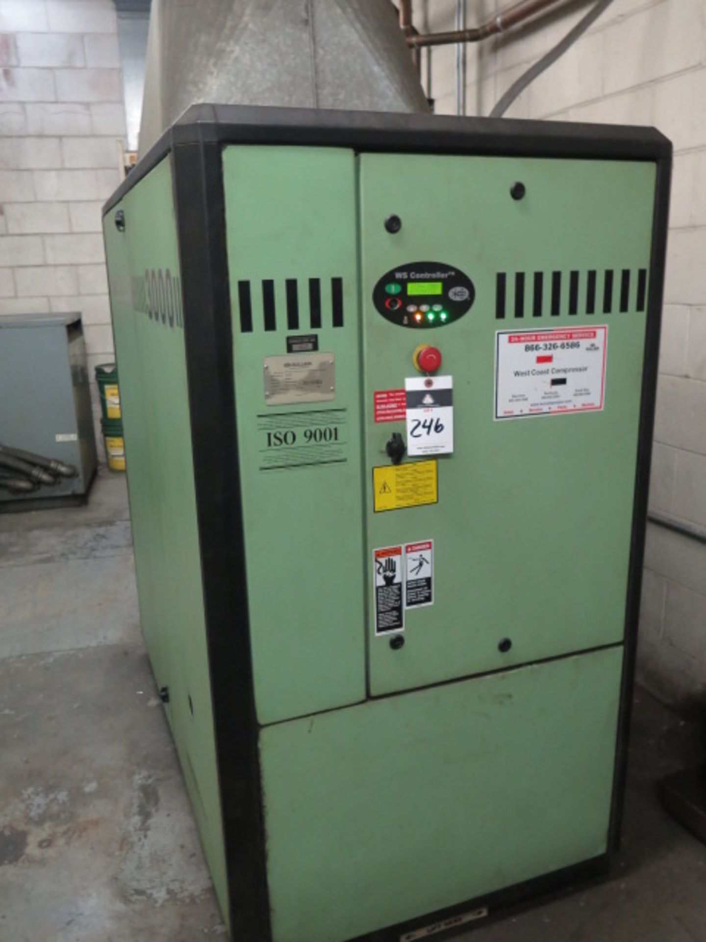 Sullair mdl. 3009VA Rotary Air Compressor s/n 200703150093 w/ Digital Controls, Sullair Refrigerated