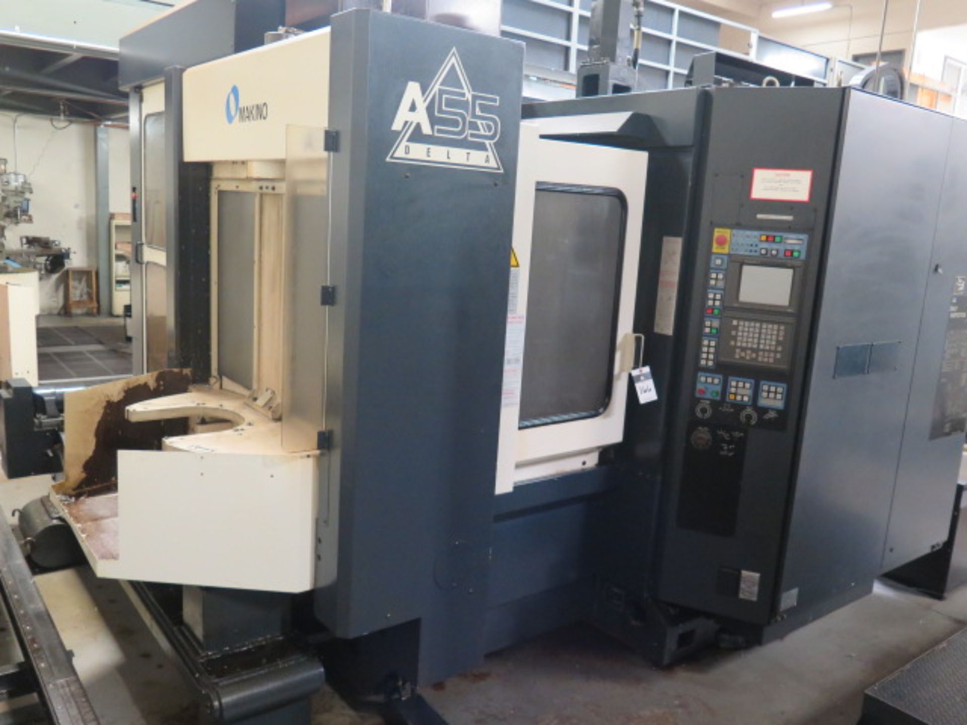 Makino A55 Delta 4-Axis CNC Horizontal Machining Center s/n M-556 w/ Makino Professional 3 Controls,