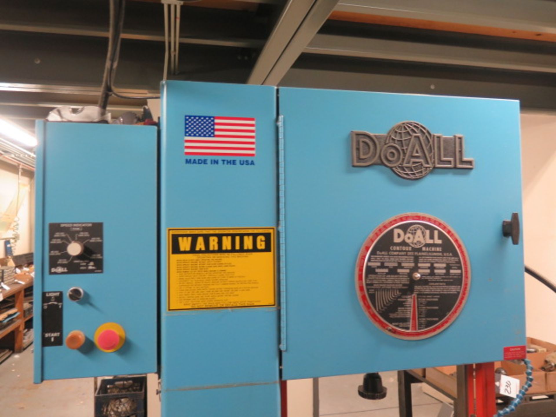 DoAll mdl. 2013-VS 20” Vertical Band Saw s/n 526-95103 - Image 4 of 6