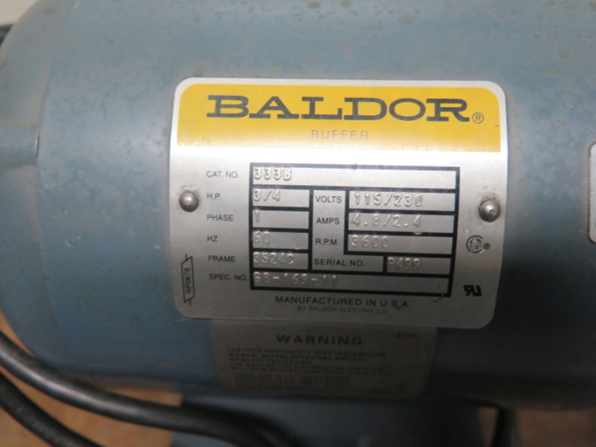 Baldor 3/4Hp Bench Buffer - Image 3 of 3