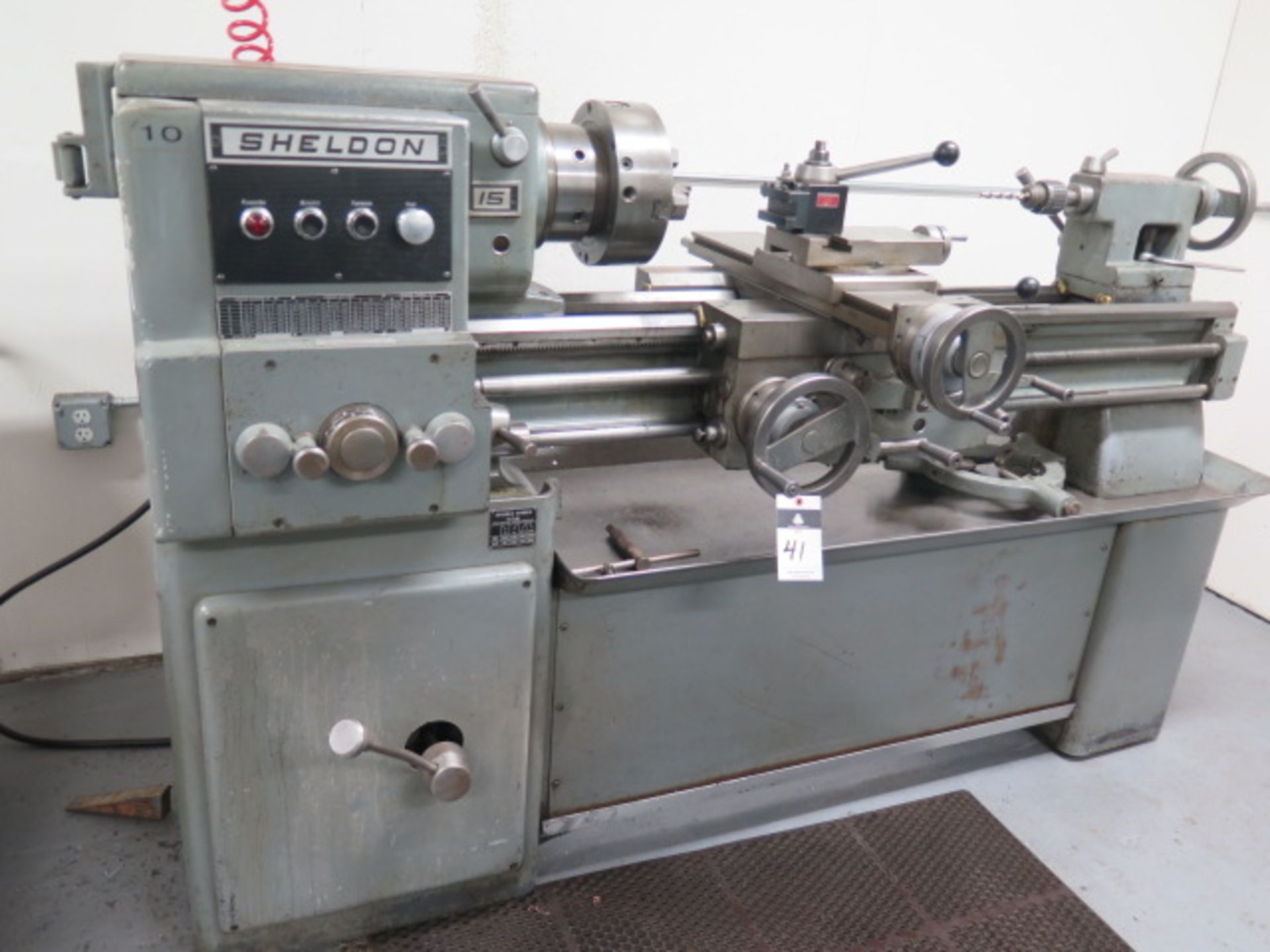 Sheldon 15” x 42” Geared Head Lathe s/n 30091 w/ 45-1250 RPM, Tailstock, Steady Rest, 10” 3-Jaw - Image 2 of 7