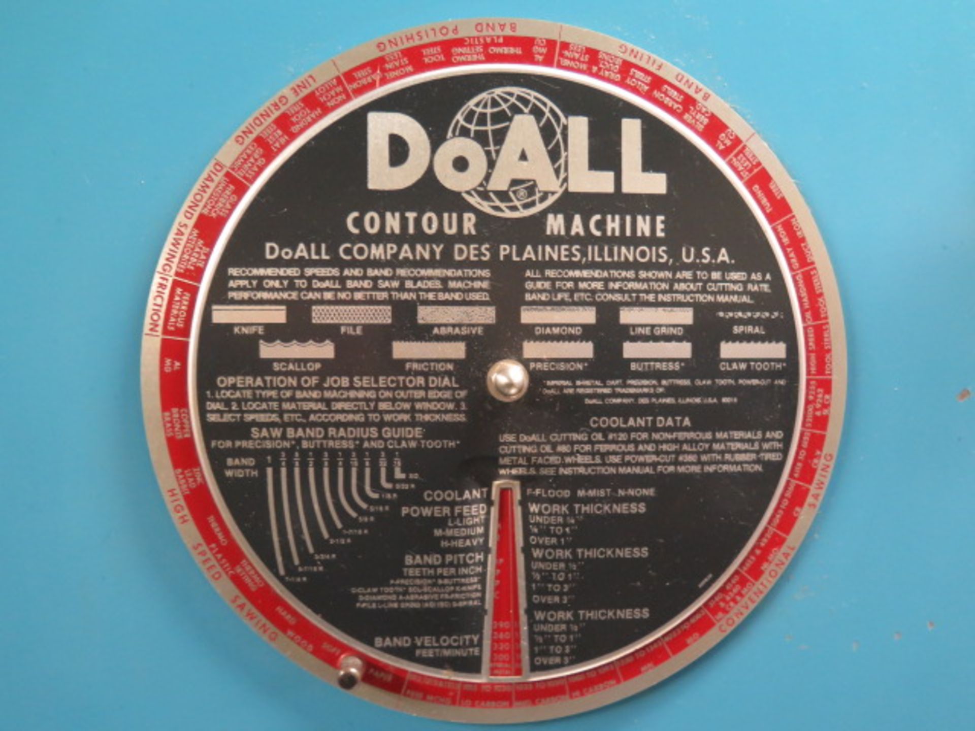 DoAll mdl. 2013-VS 20” Vertical Band Saw s/n 526-95103 - Image 6 of 6