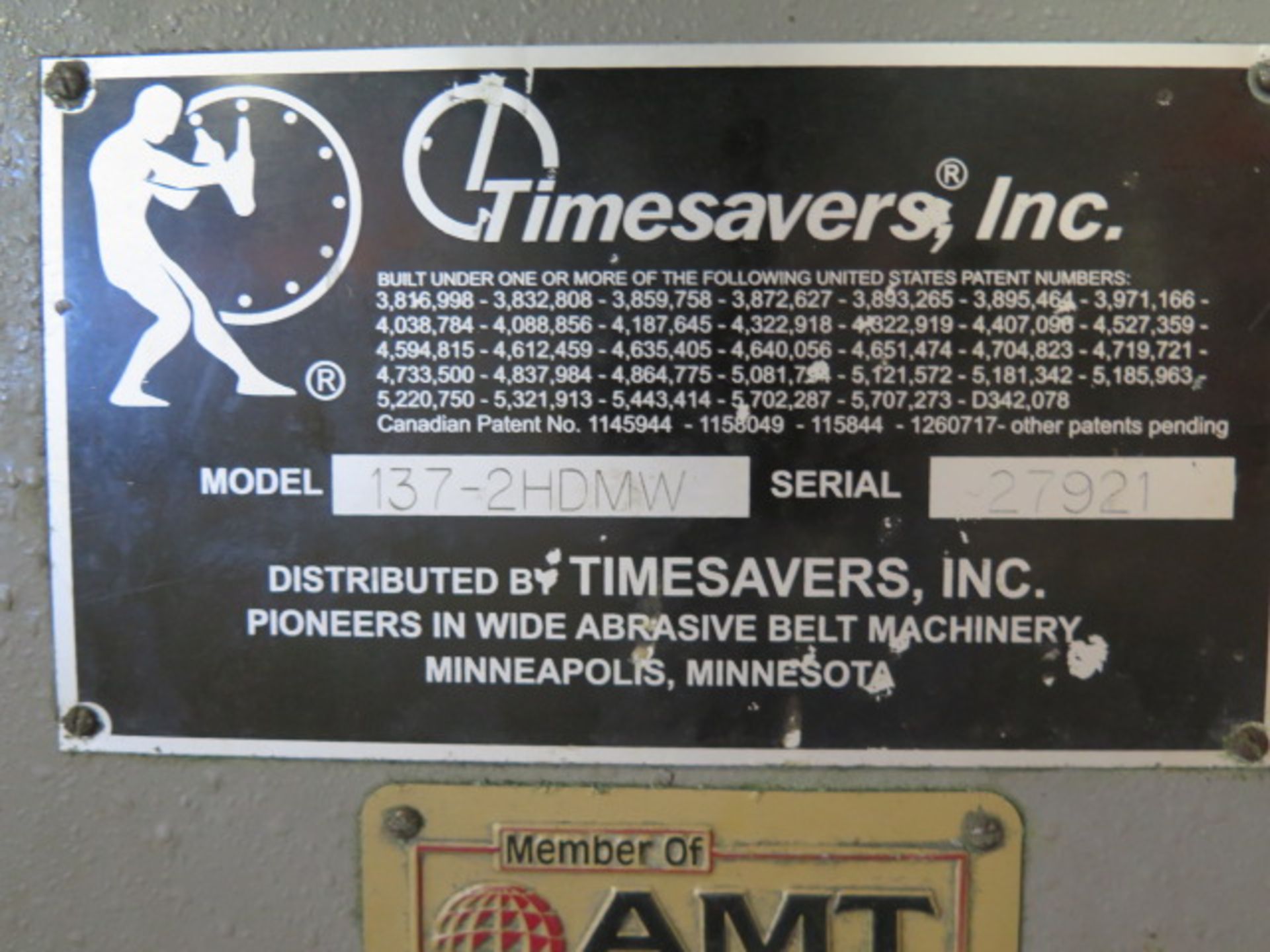 Timesavers mdl. 137-2HDMW 2-Head 36” Wet Belt Grainer s/n 27921 w/ Timesavers E700 Digital Controls, - Image 9 of 9