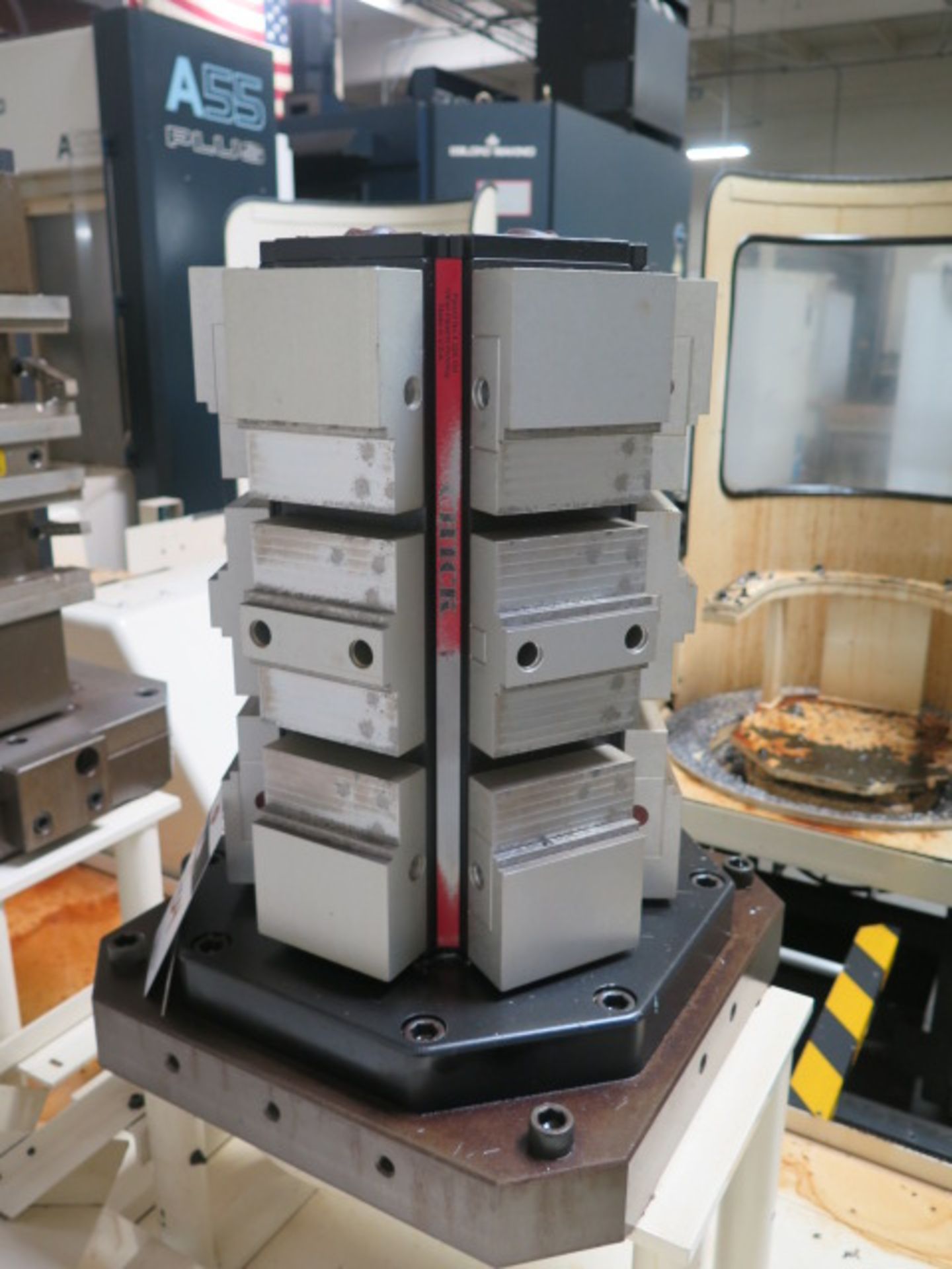 Chick 6-Position 4” Double-Lock Tombstone w/ Makino Pallet - Image 2 of 4