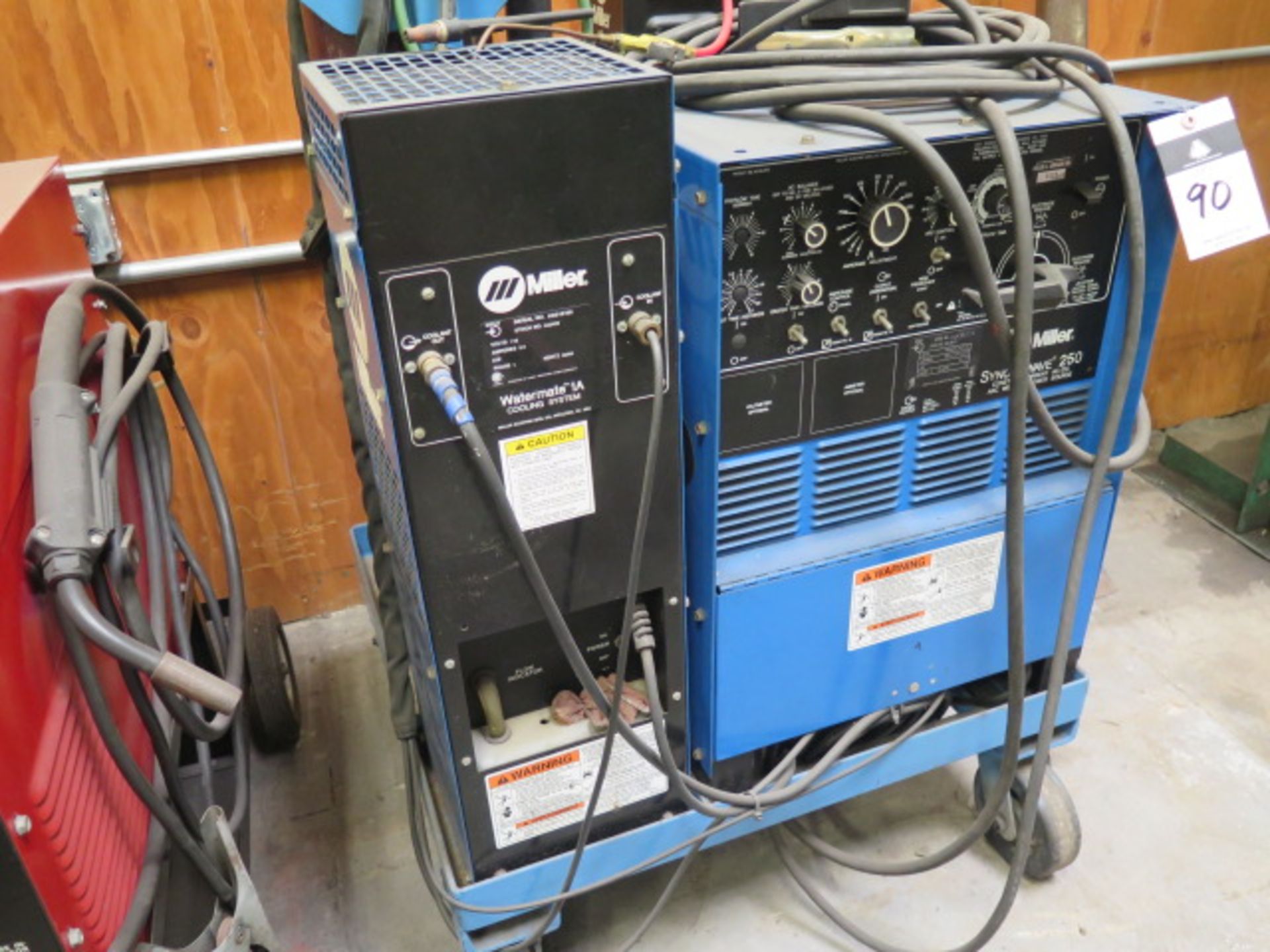 Miller Syncrowave 250 CC-AC/DC Arc Welding Power Source s/n KD474664 w/ Miller Coolmate 1A Cooling - Image 2 of 7