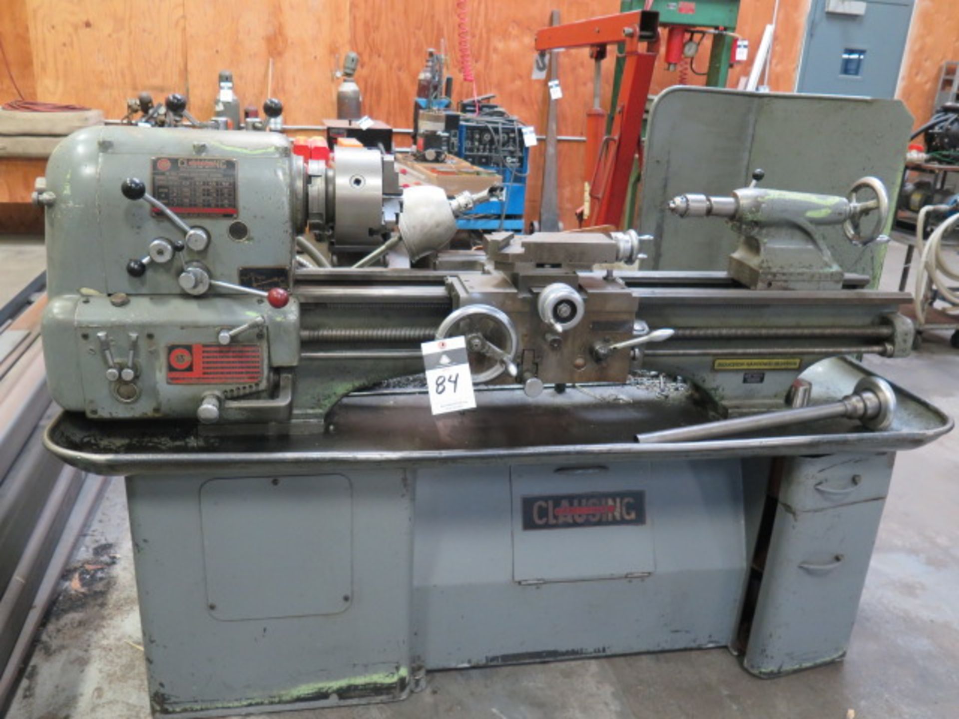 Clausing 15 15" x 42" Geared Head Lathe w/ 40-1800 RPM, Inch Threading, Tailstock 5C Collet Closer