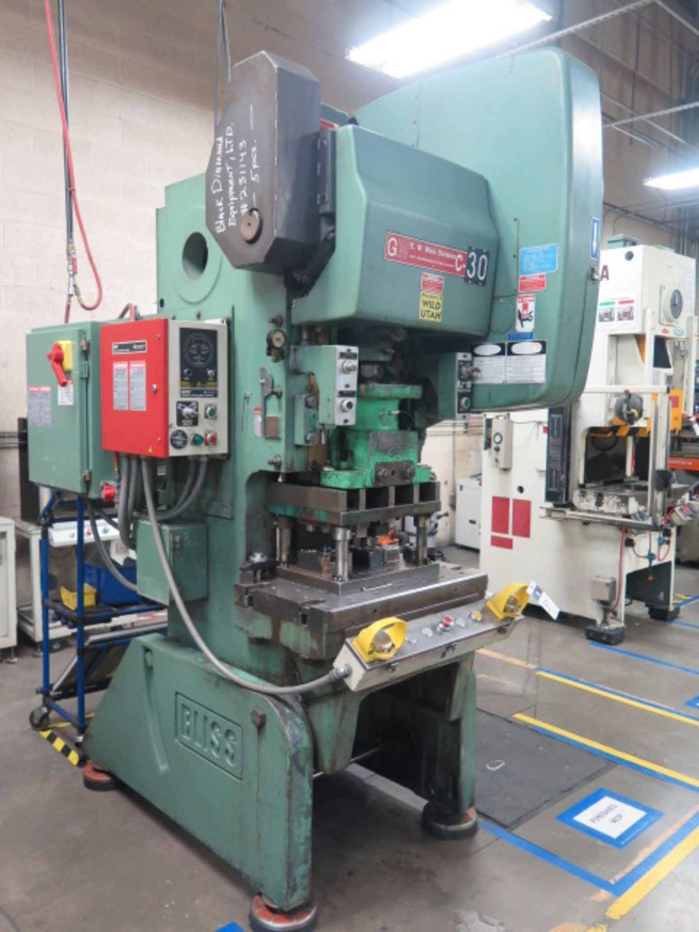 Bliss C-30 30 Ton OBI Stamping Press s/n H69939 w/ Data Instruments, WPC Wintriss, SOLD AS IS - Image 2 of 11