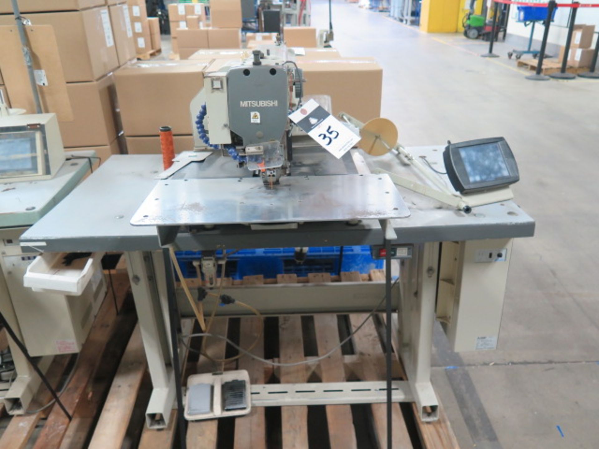 2011 Mitsubishi PLK-G2010R Industrial Sewing Machine s/n 111157 w/ Mits Touch Screen, SOLD AS IS