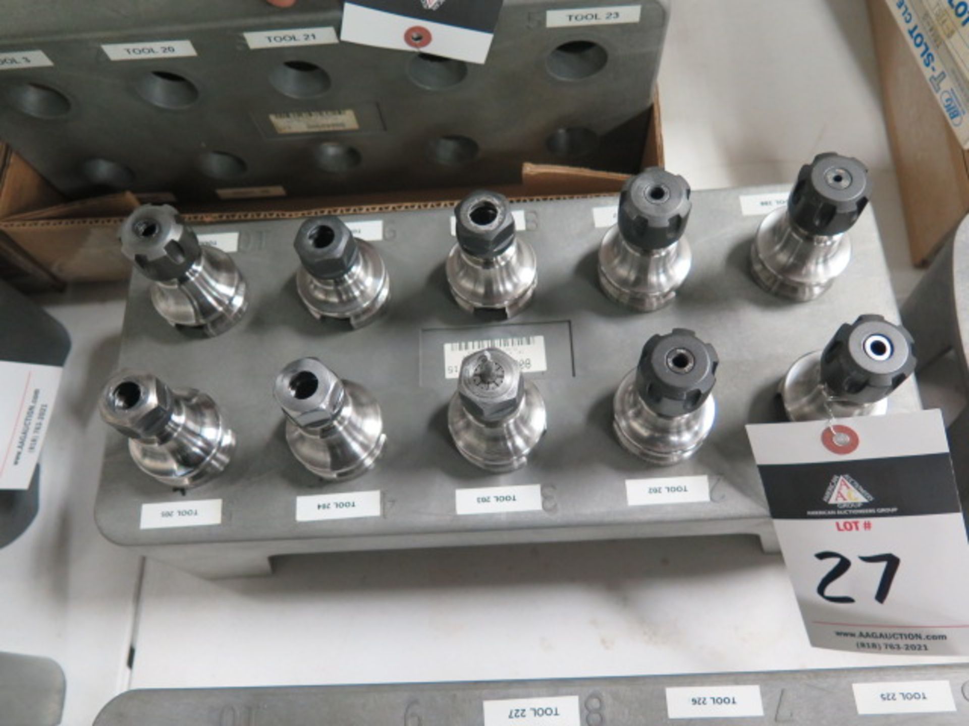 BT-30 Taper Collet Chucks (10) w/ Rack(SOLD AS-IS - NO WARRANTY)