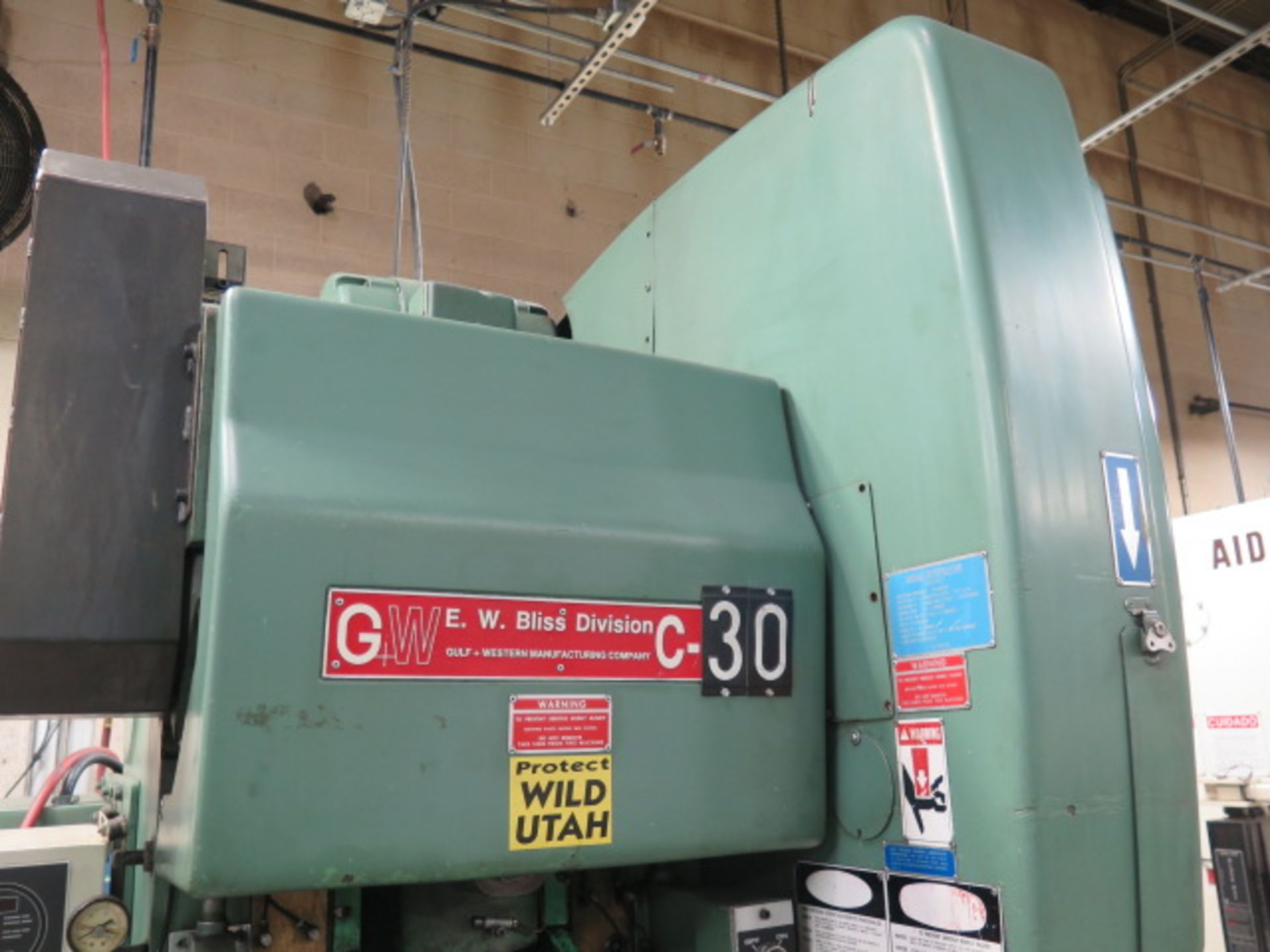 Bliss C-30 30 Ton OBI Stamping Press s/n H69939 w/ Data Instruments, WPC Wintriss, SOLD AS IS - Image 7 of 11